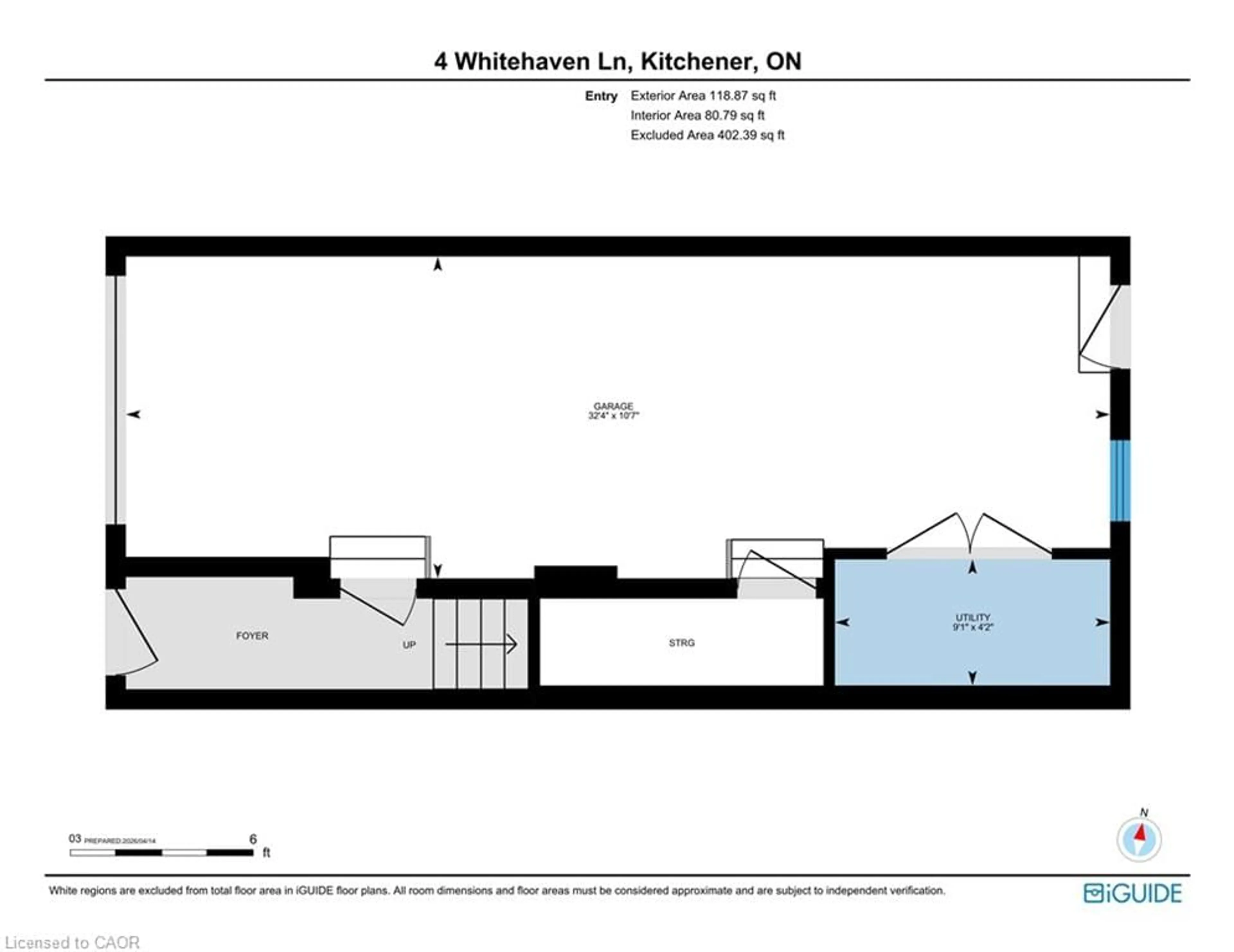 Floor plan for 4 Whitehaven Lane, Kitchener Ontario N2H 0B3