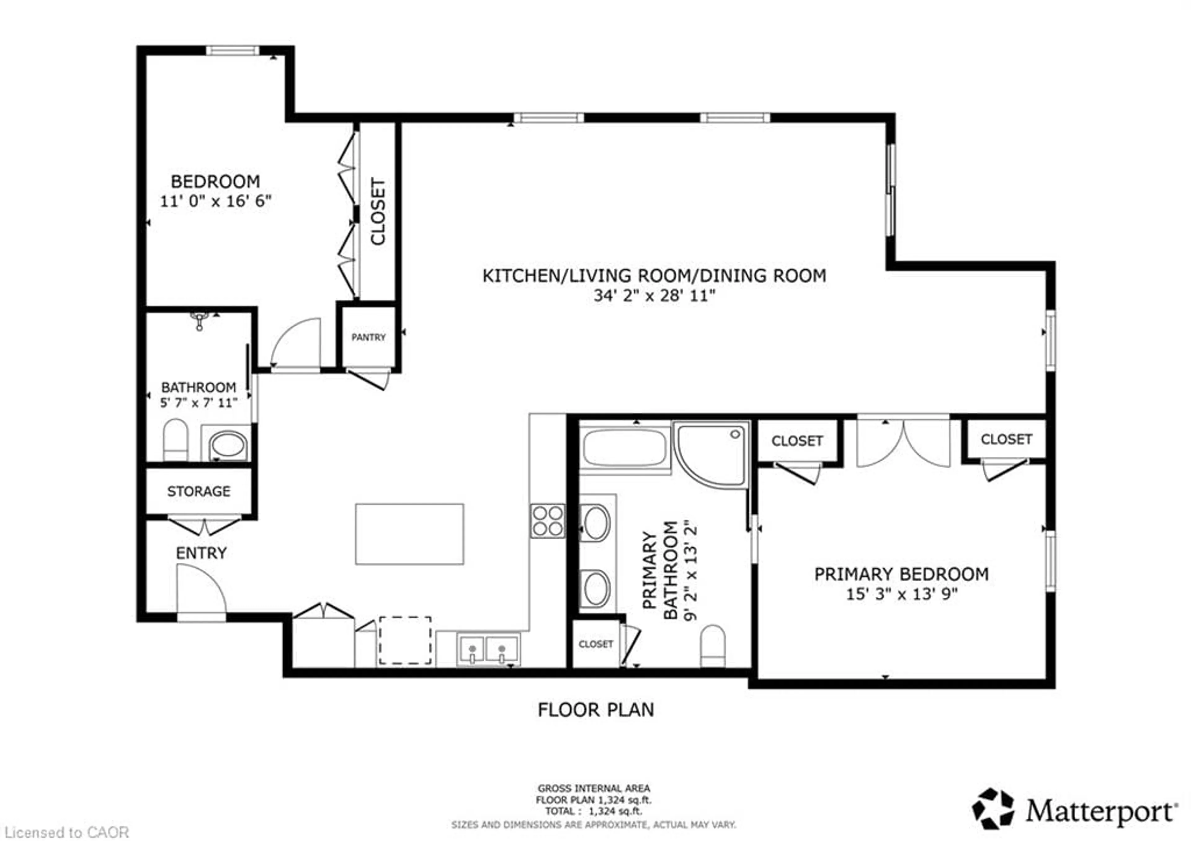 Floor plan for 223 Erb St #307, Waterloo Ontario N2L 0B3