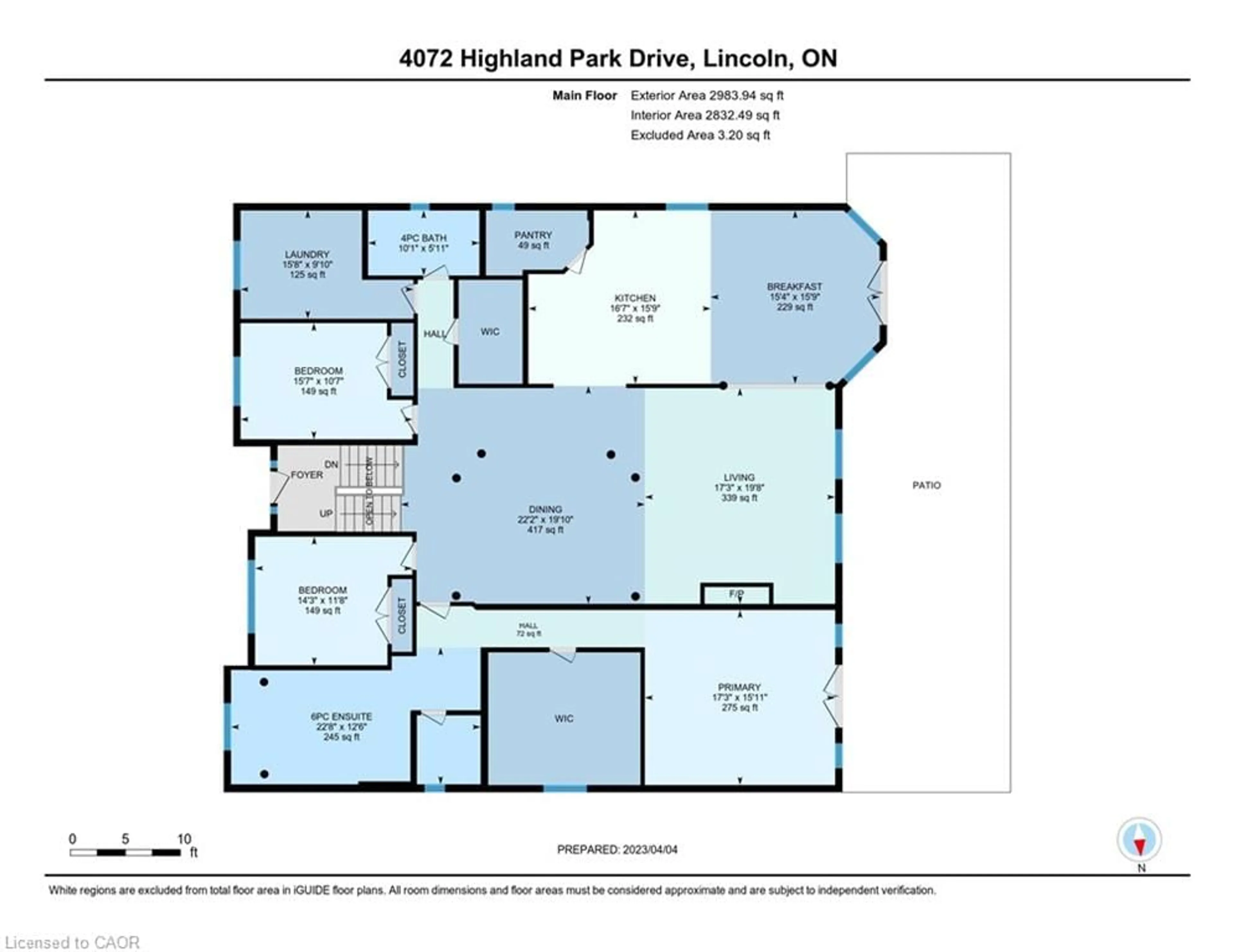 Floor plan for 4072 Highland Park Dr, Beamsville Ontario L3J 0M3