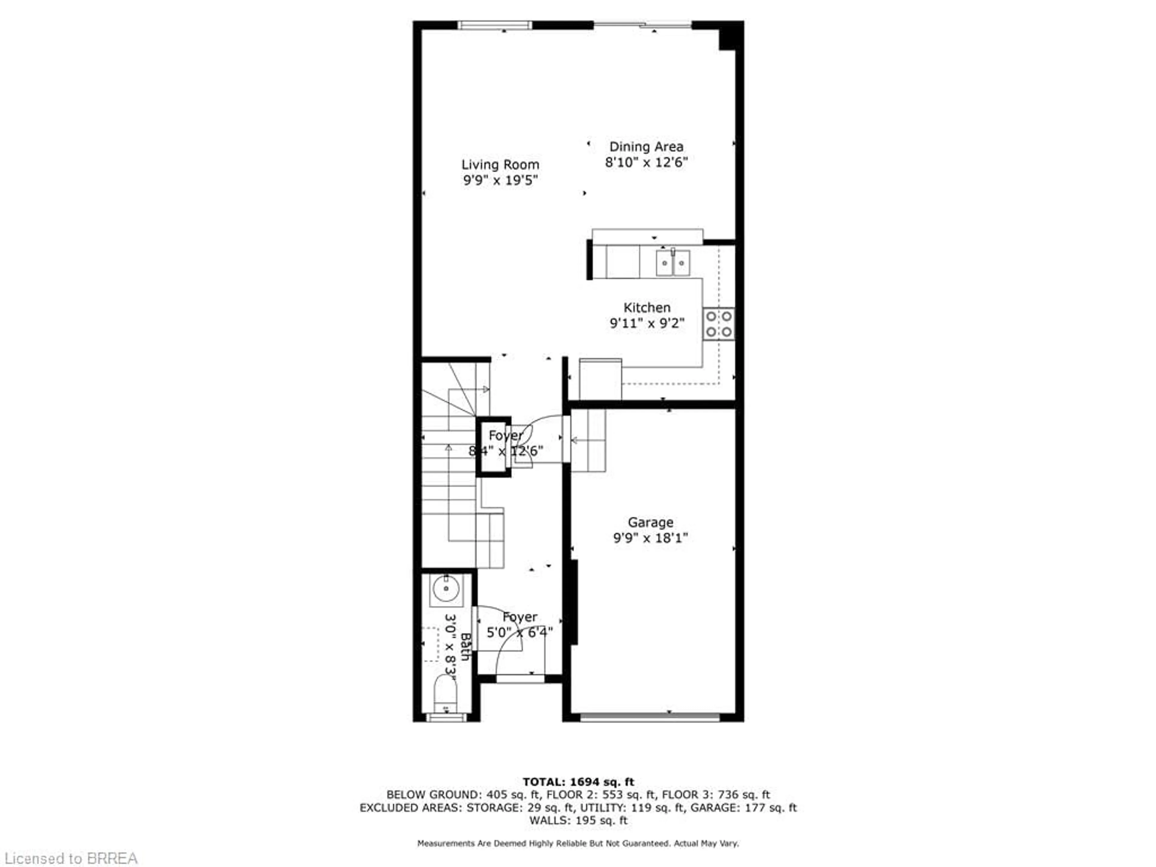 Floor plan for 31 Moss Blvd #26, Dundas Ontario L9H 7A6