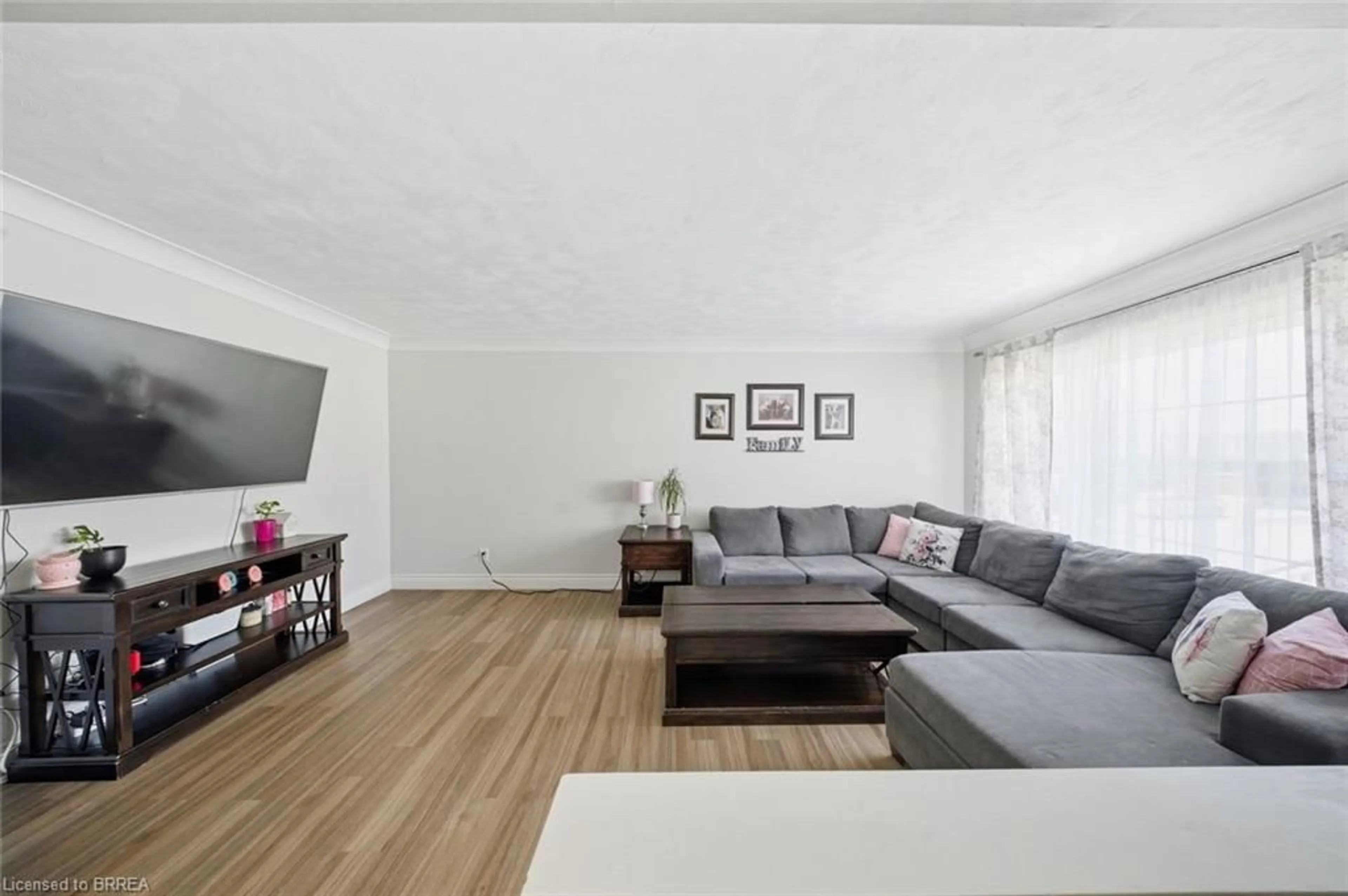 Living room with furniture, wood/laminate floor for 375 Wellington St, Brantford Ontario N3S 4A8