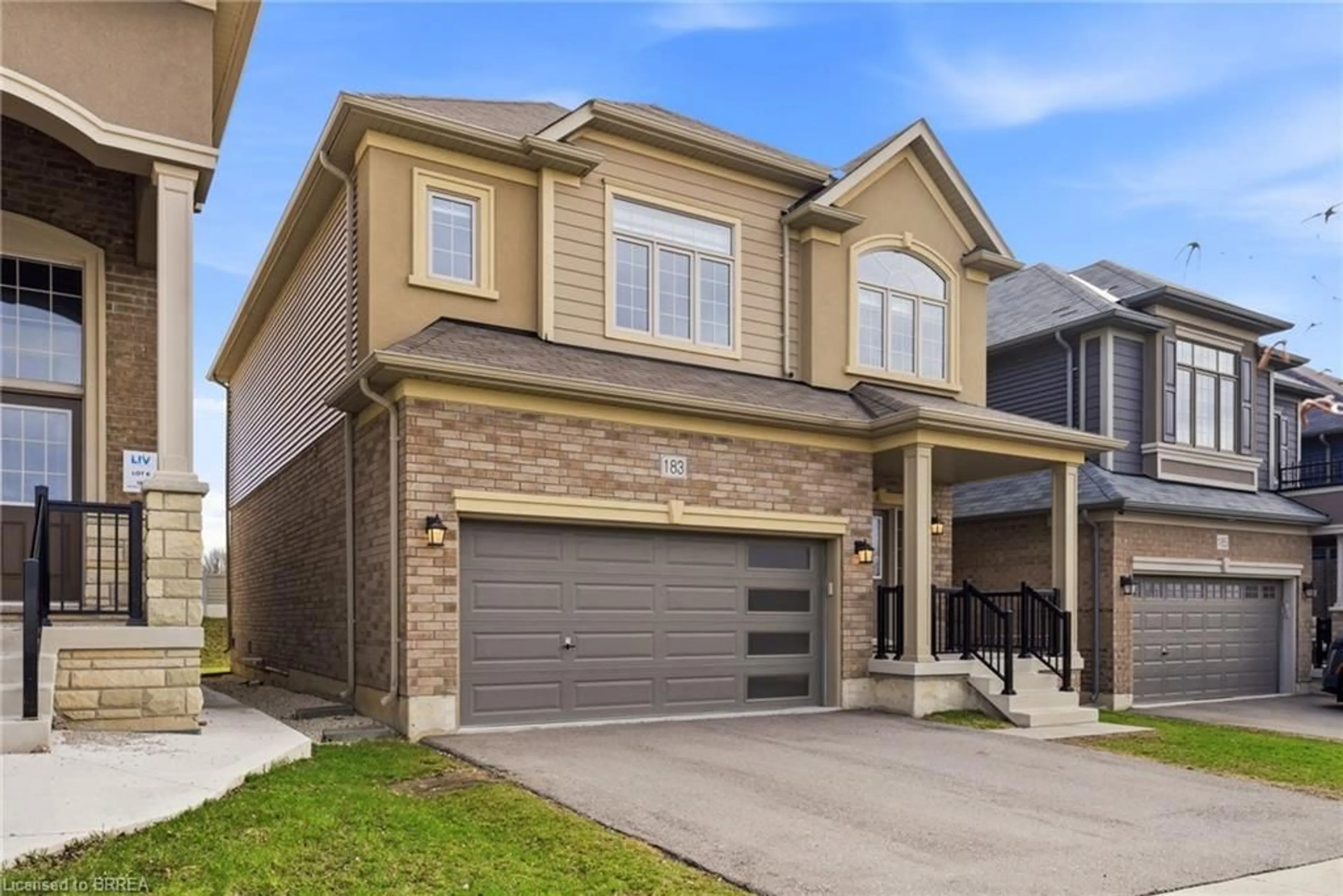 Home with brick exterior material, street for 183 Bilanski Farm Rd, Brantford Ontario N3S 0J3