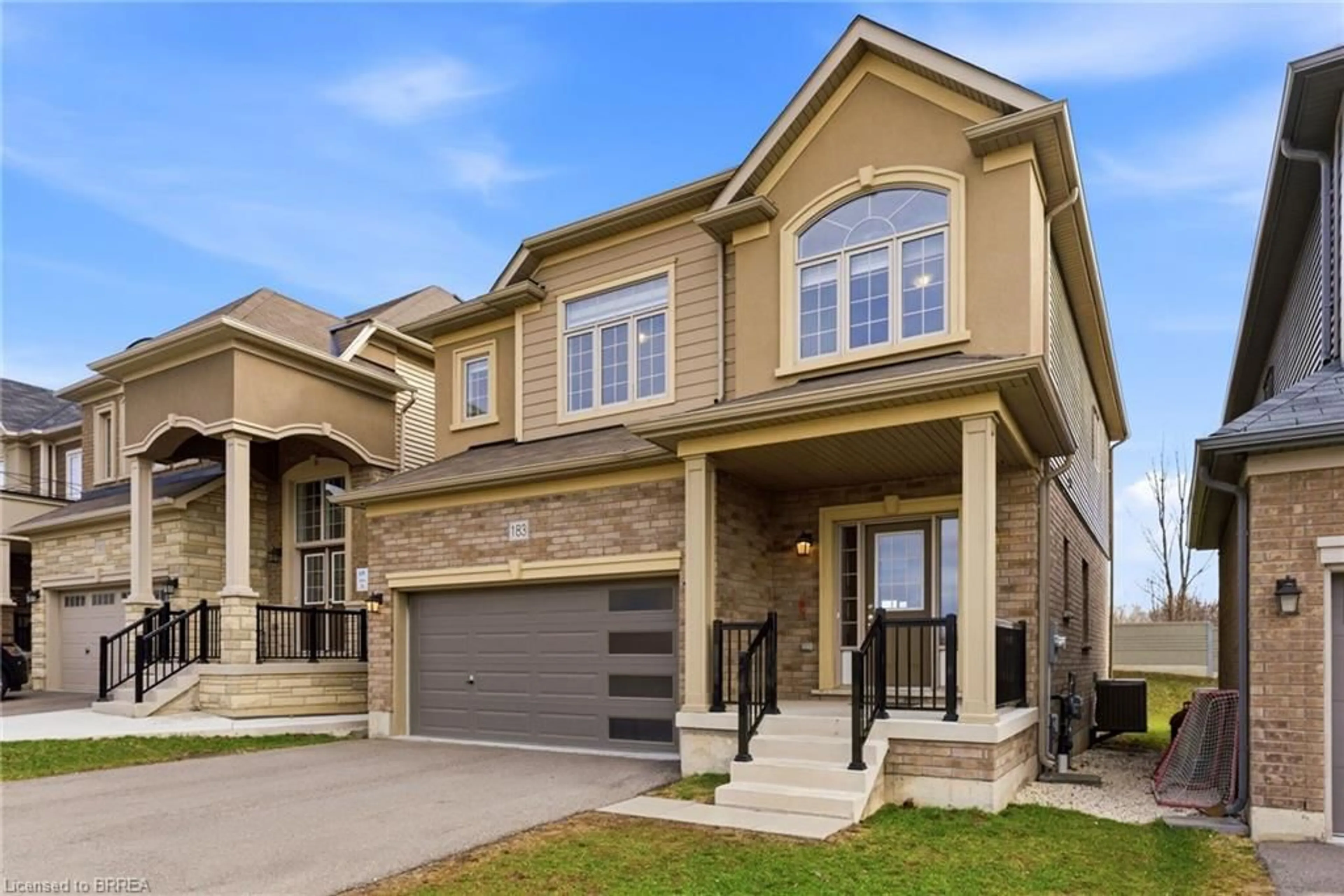 Home with brick exterior material, street for 183 Bilanski Farm Rd, Brantford Ontario N3S 0J3