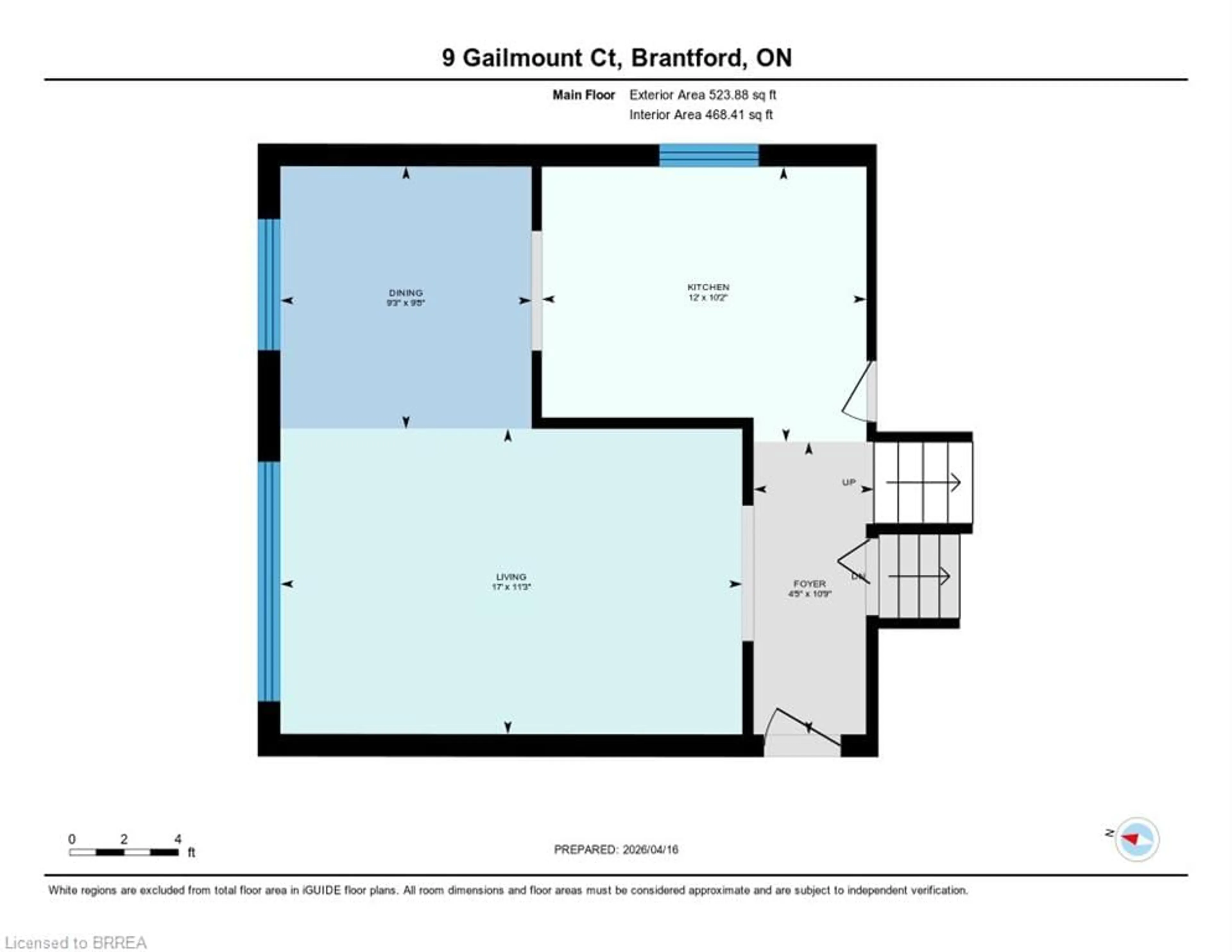 Floor plan for 9 Gailmount Crt, Brantford Ontario N3R 3A4