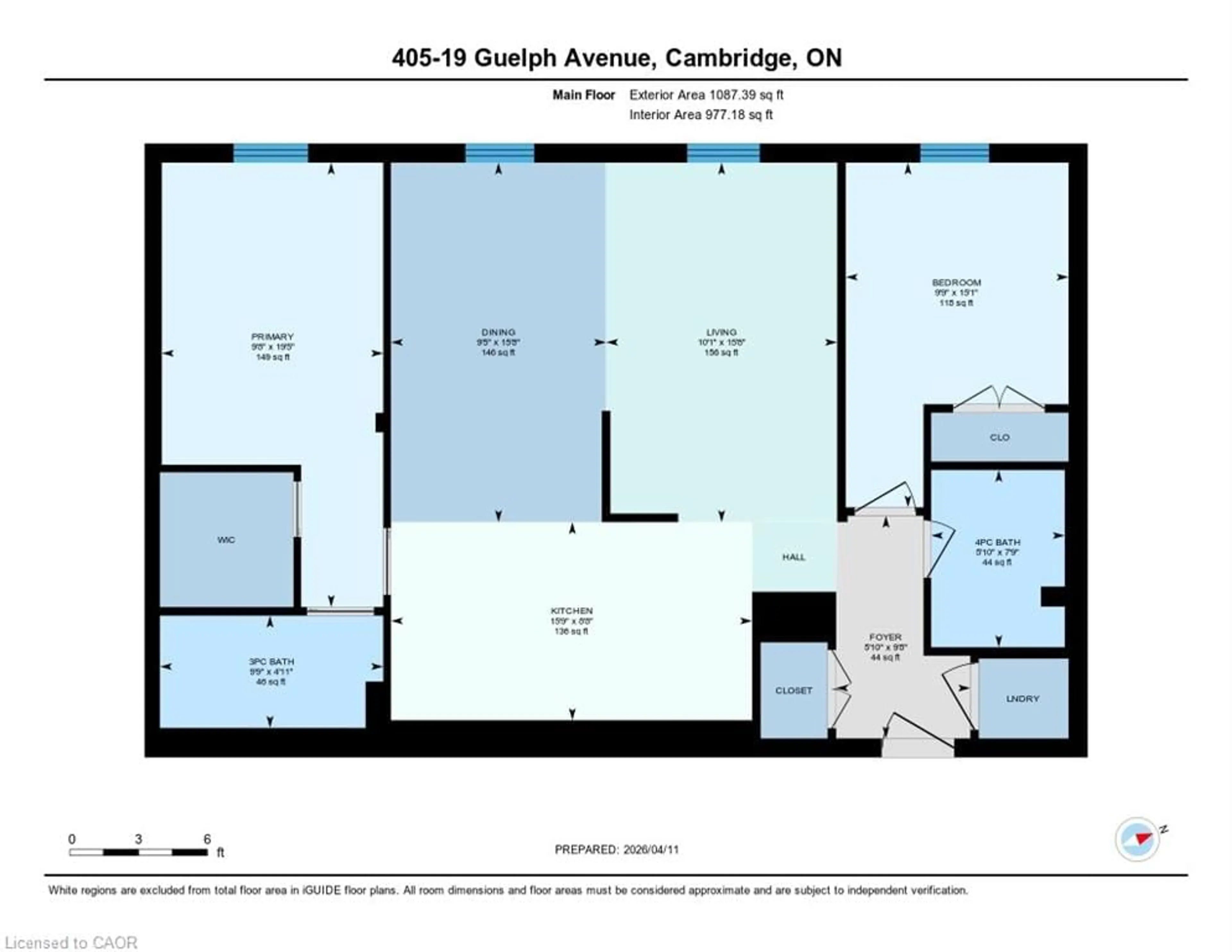 Floor plan for 19 Guelph Ave #405, Cambridge Ontario N3C 1A2