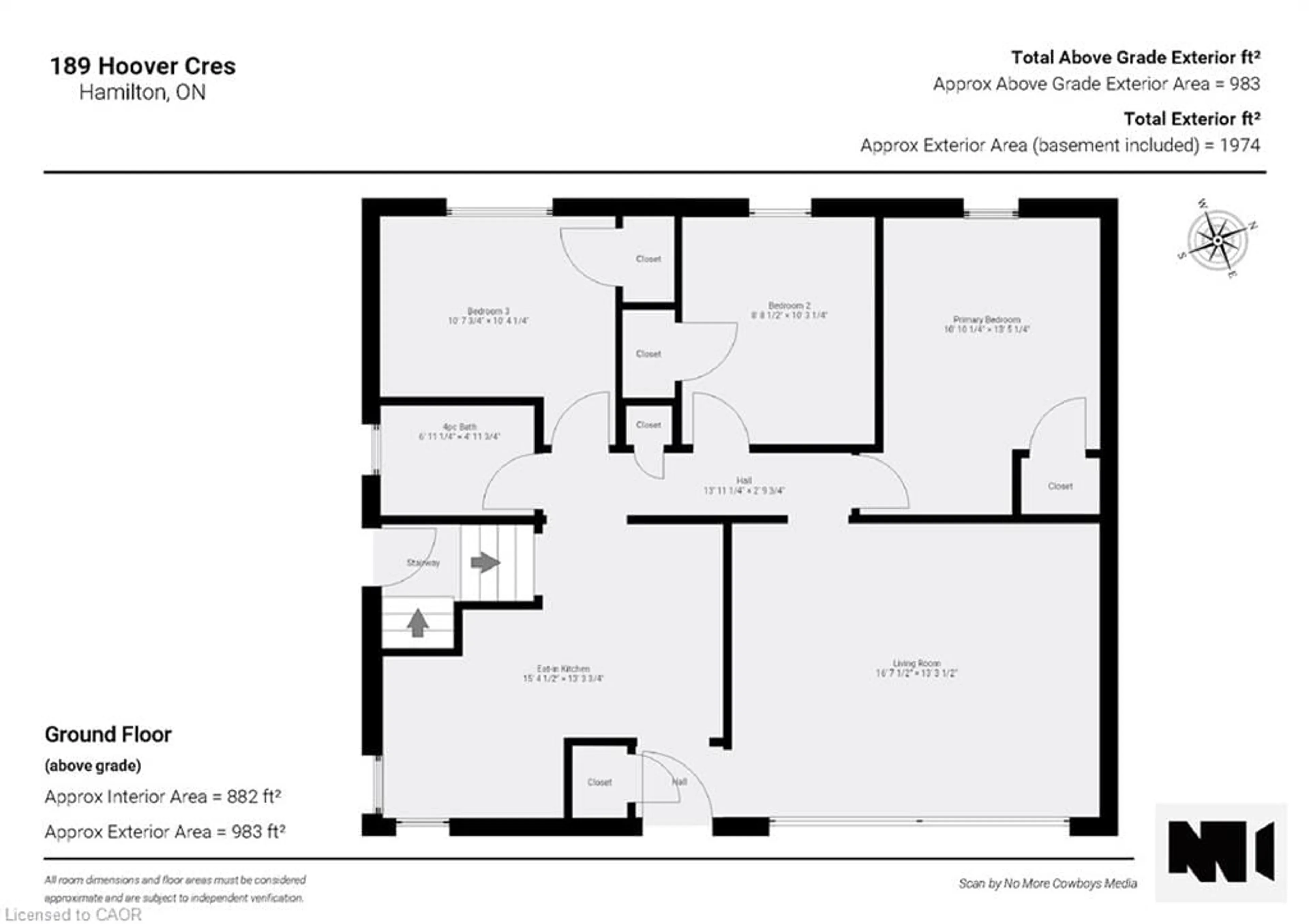 Floor plan for 189 Hoover Cres, Hamilton Ontario L9A 3H2