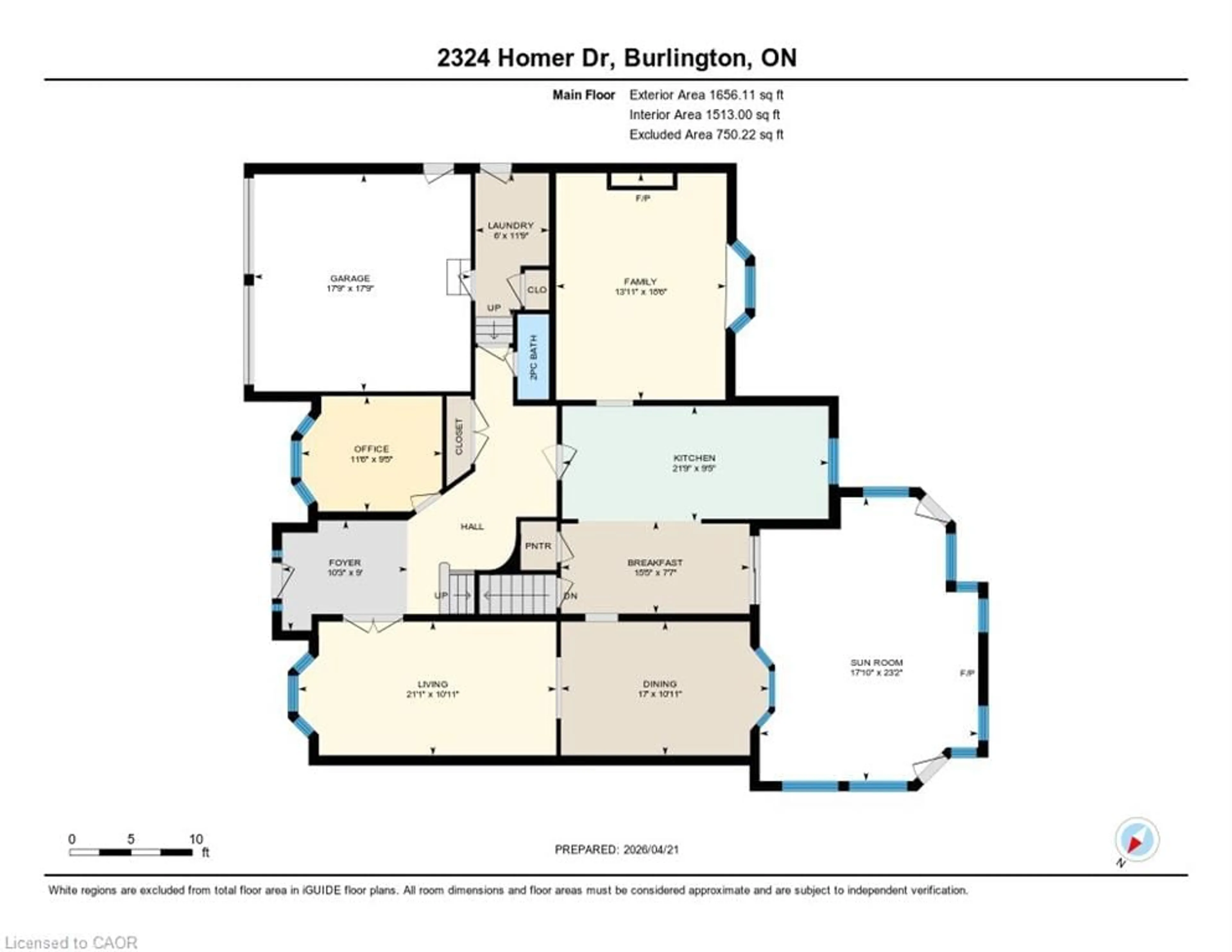 Floor plan for 2324 Homer Dr, Burlington Ontario L7P 4V4