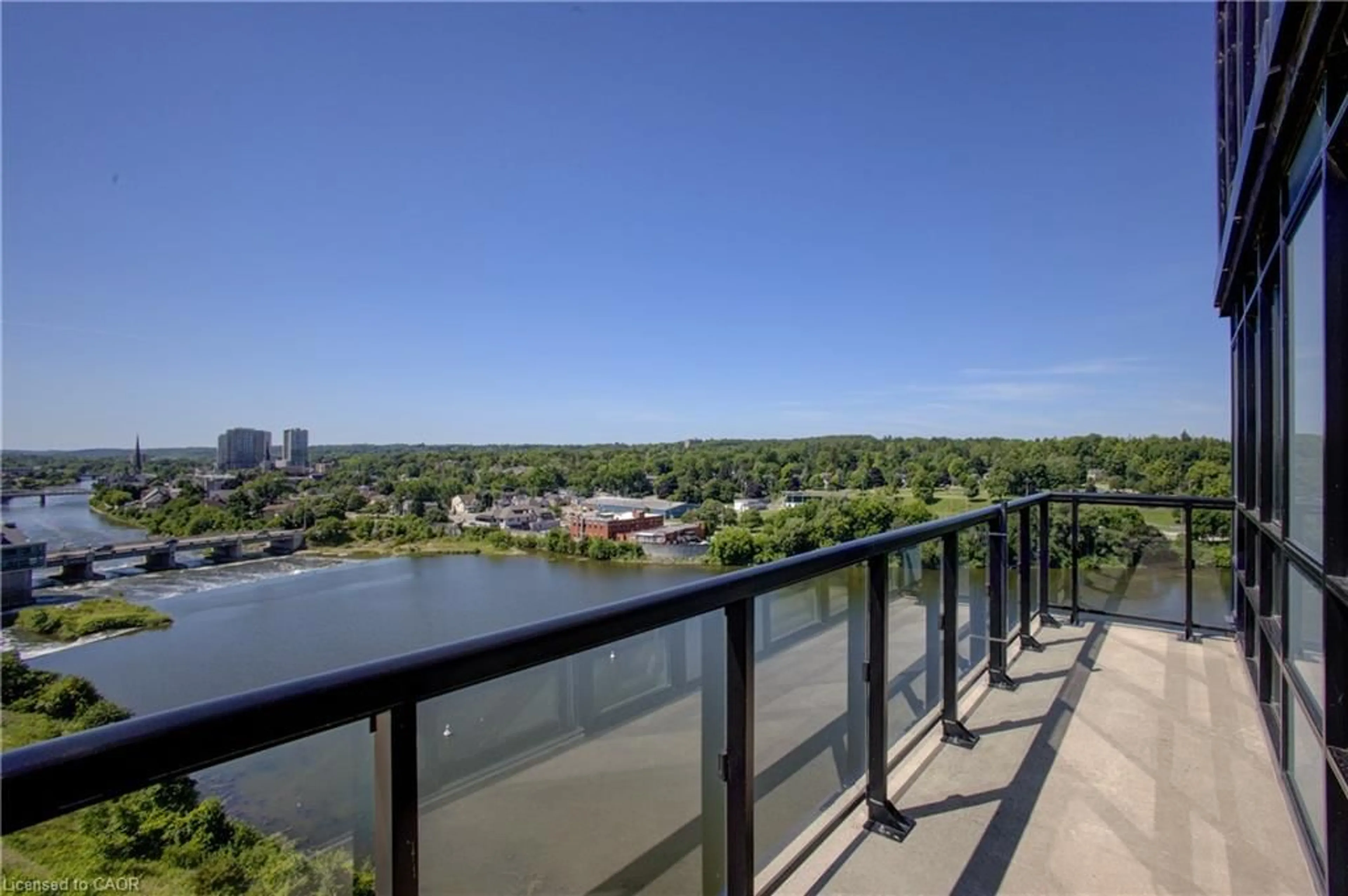 Balcony in the apartment, water/lake/river/ocean view for 150 Water St #1007, Cambridge Ontario N1R 0B5