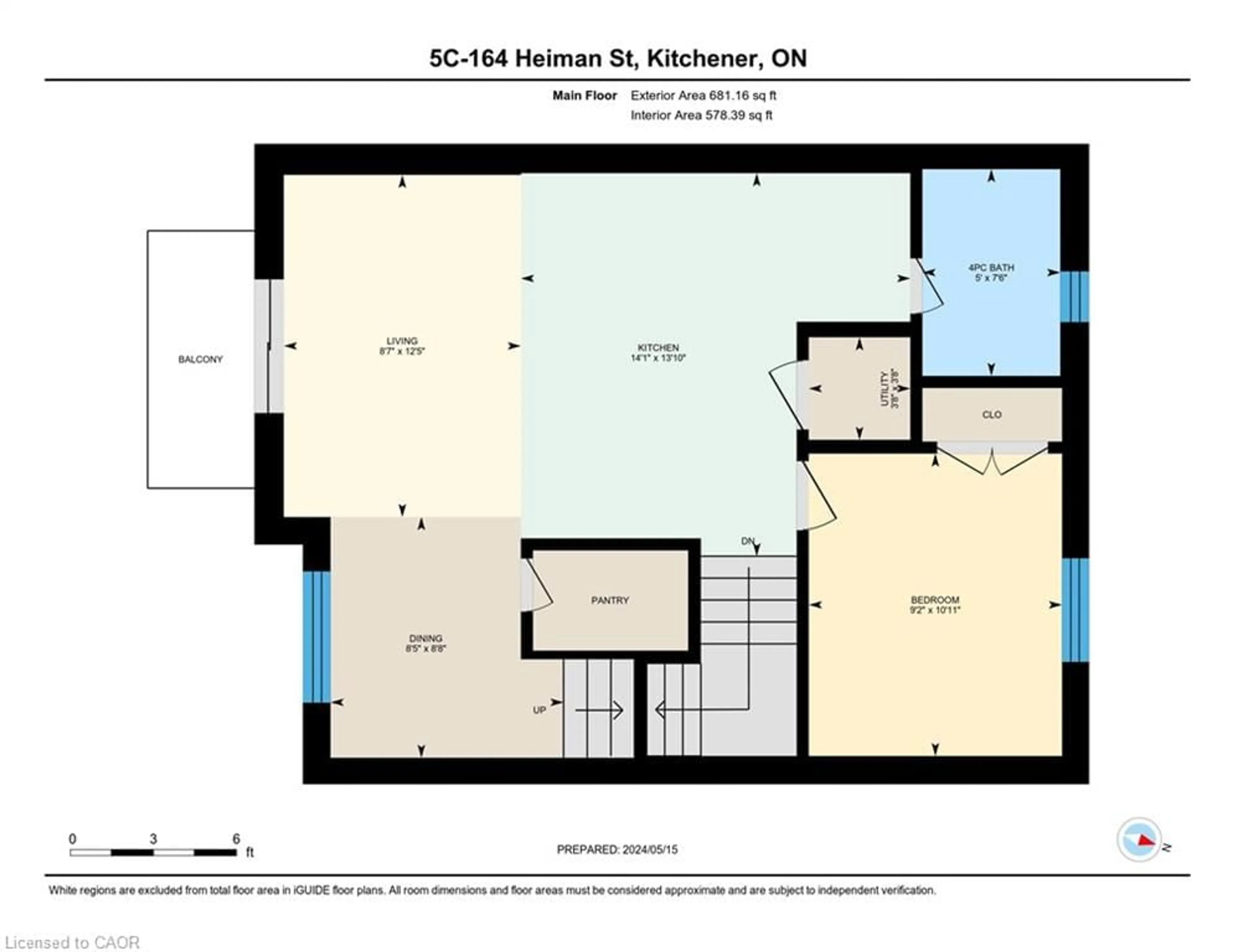 Floor plan for 164 Heiman St #5C, Kitchener Ontario N2M 0B8