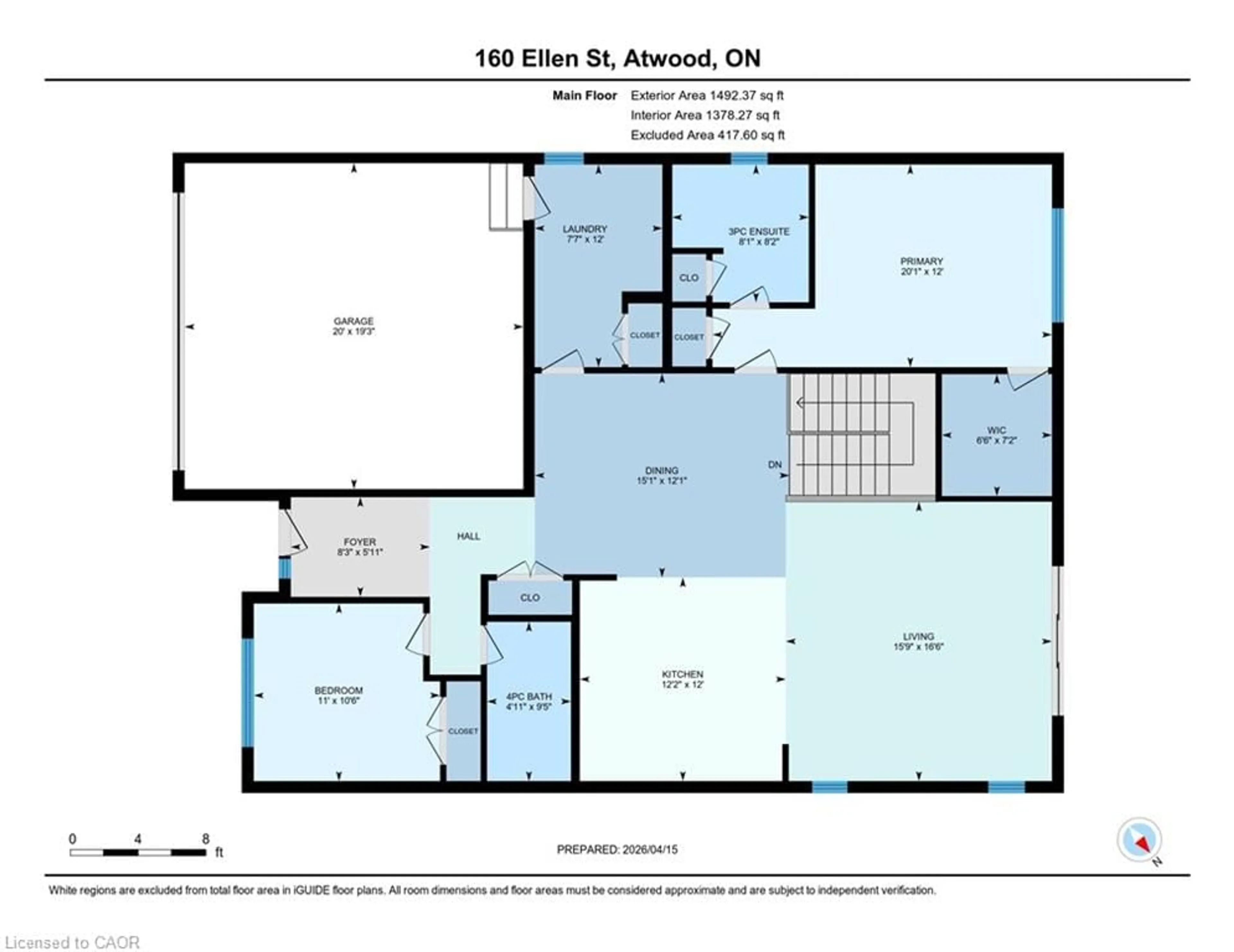 Floor plan for 160 Ellen St, Atwood Ontario N0G 1B0