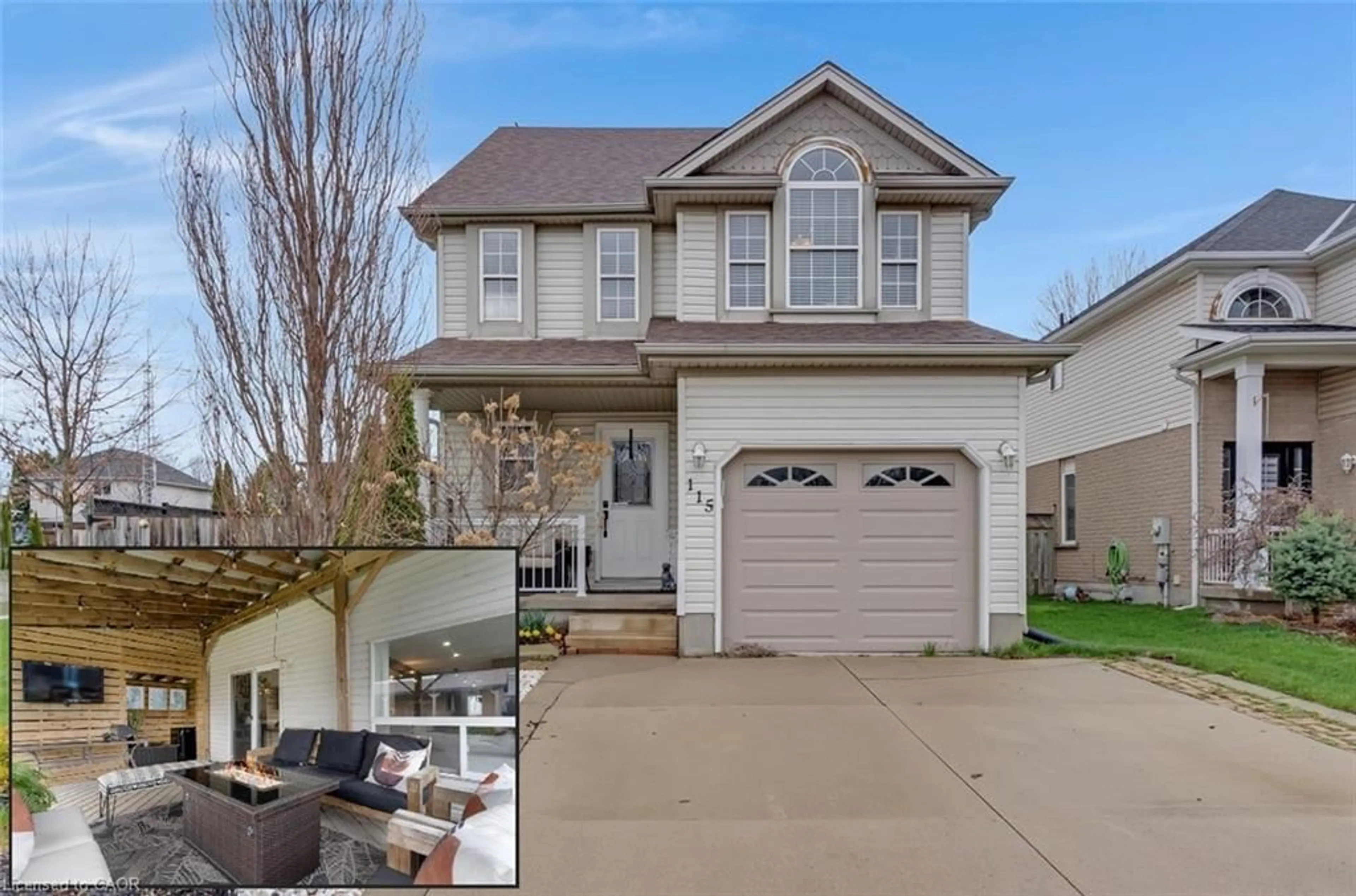 Home with vinyl exterior material, street for 115 Sweeney Cres, Cambridge Ontario N3C 4H9