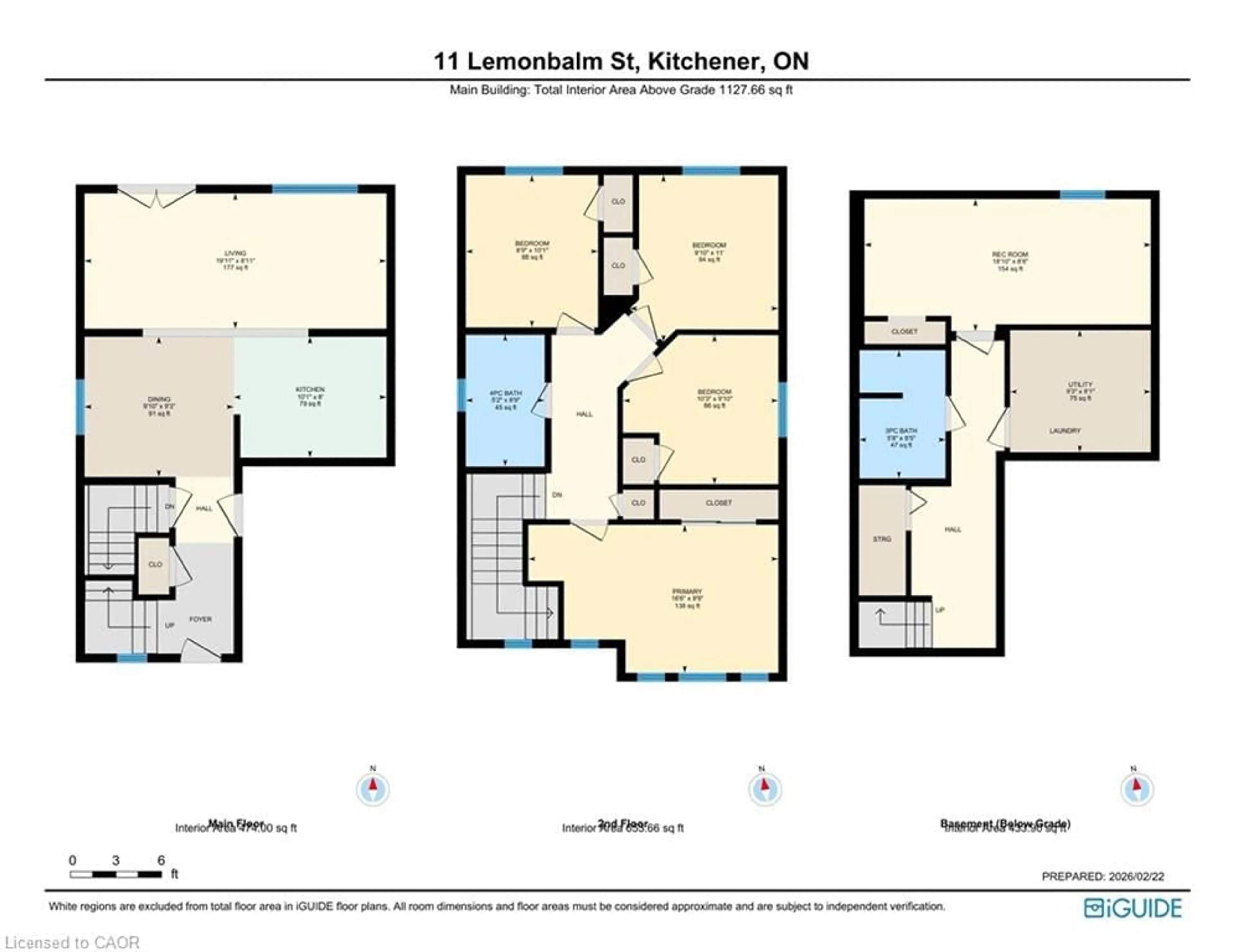 Floor plan for 11 Lemonbalm St, Kitchener Ontario N2E 1Z7