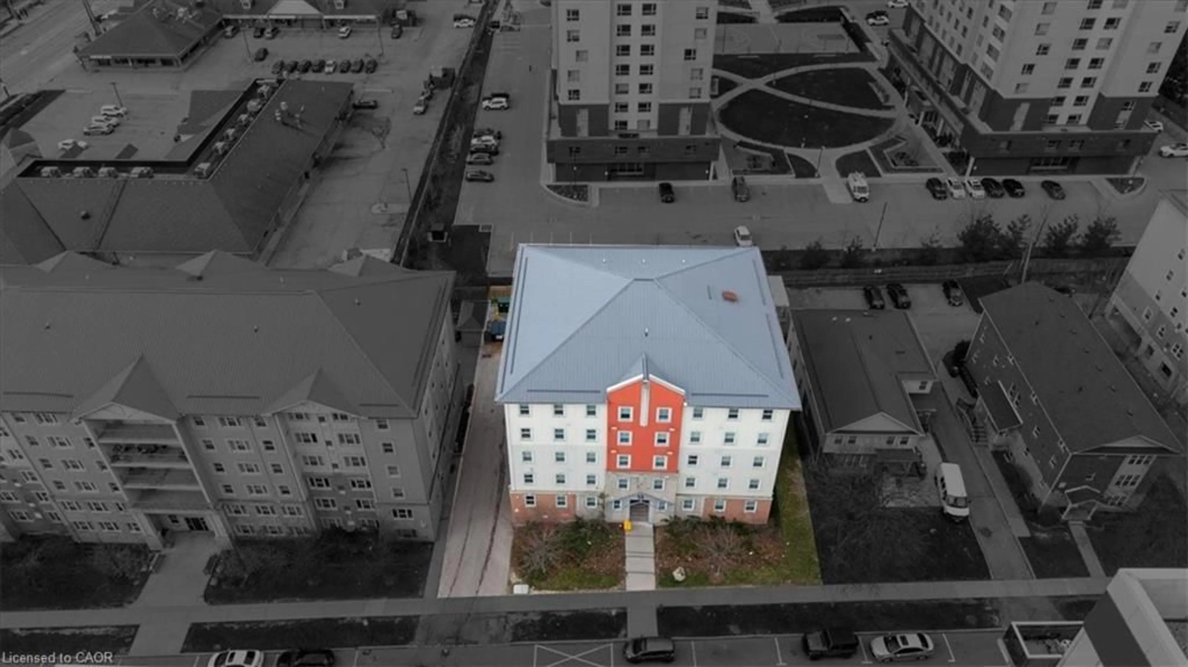 A pic from outside/outdoor area/front of a property/back of a property/a pic from drone, building for 253 Lester St #401, Waterloo Ontario N2L 3W6