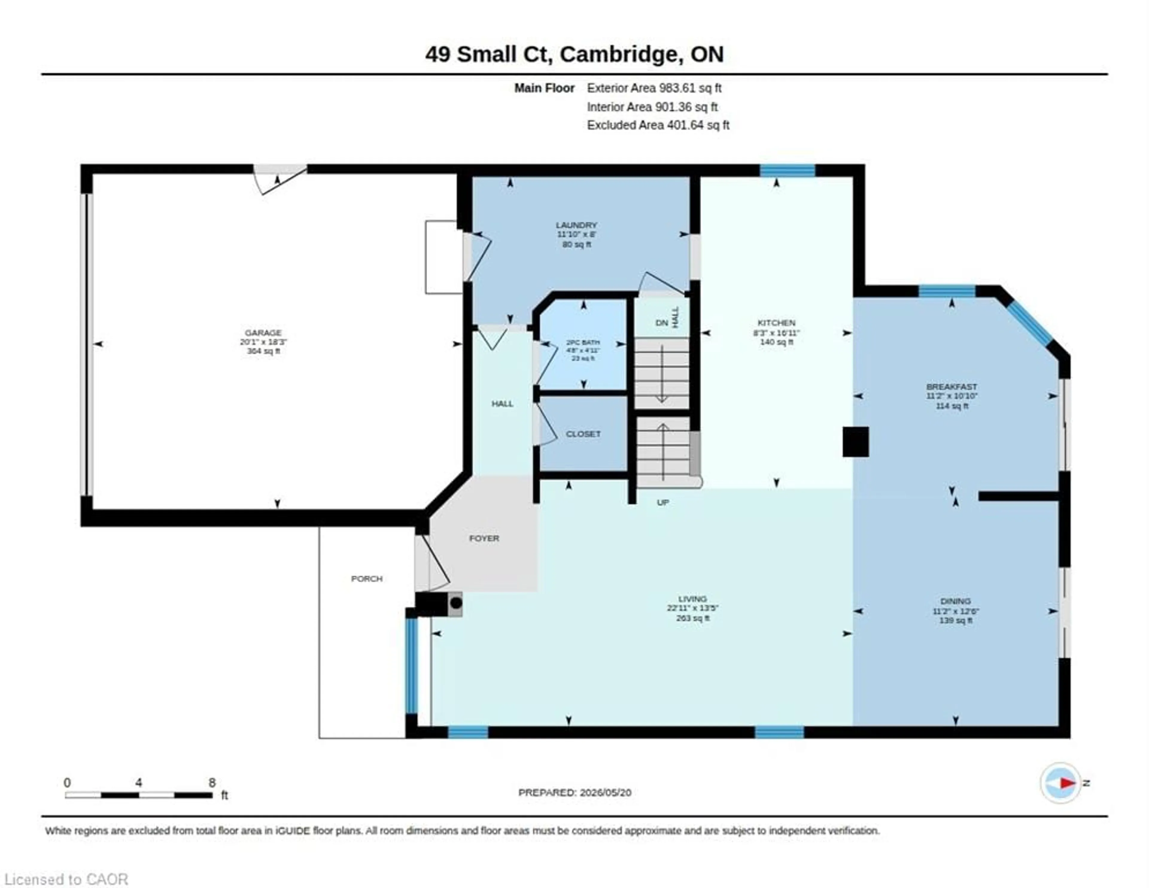 Floor plan for 49 Small Crt, Cambridge Ontario N1R 8M3
