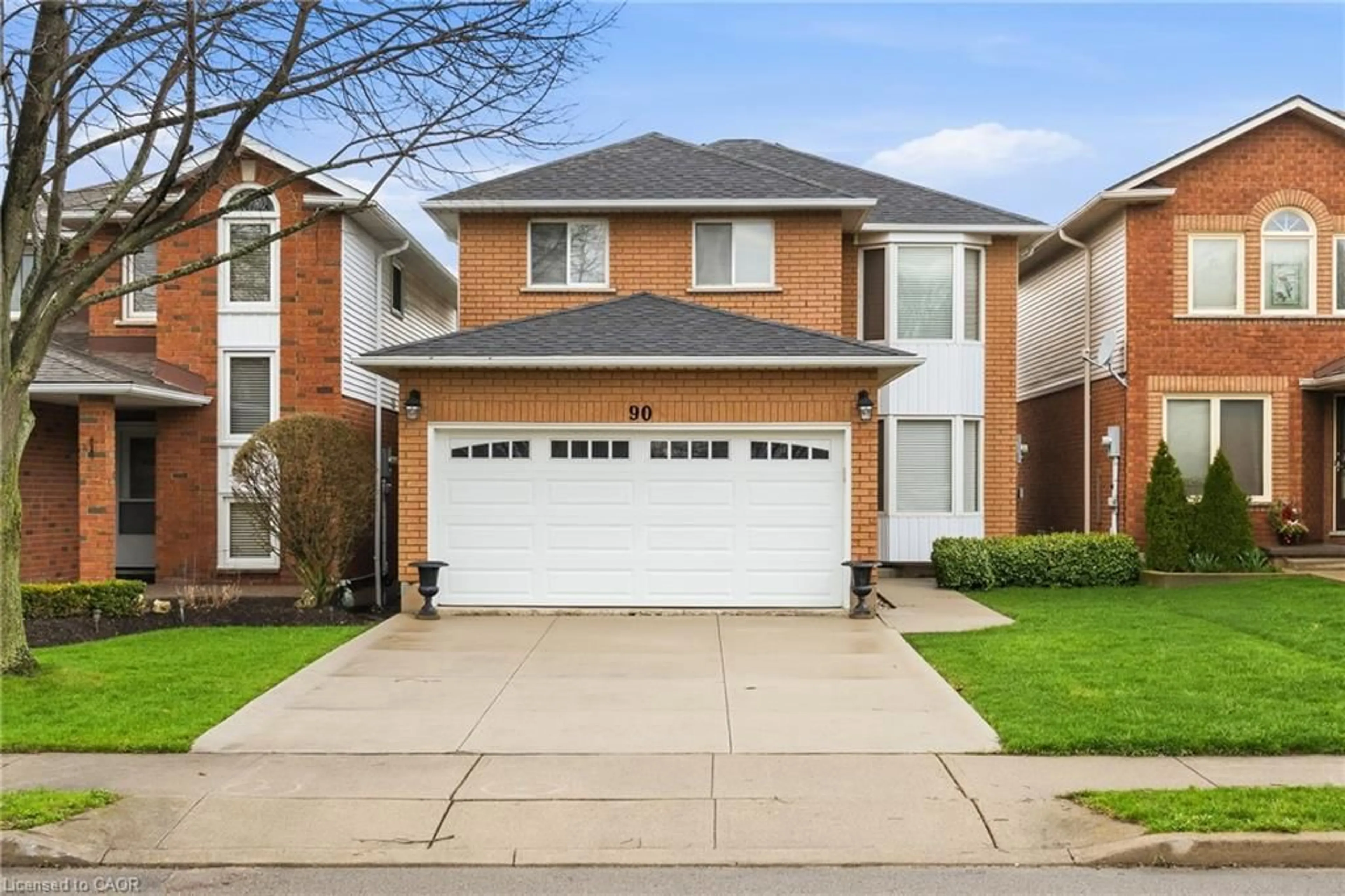 Home with vinyl exterior material, street for 90 Lynnette Dr, Hamilton Ontario L9B 2M5