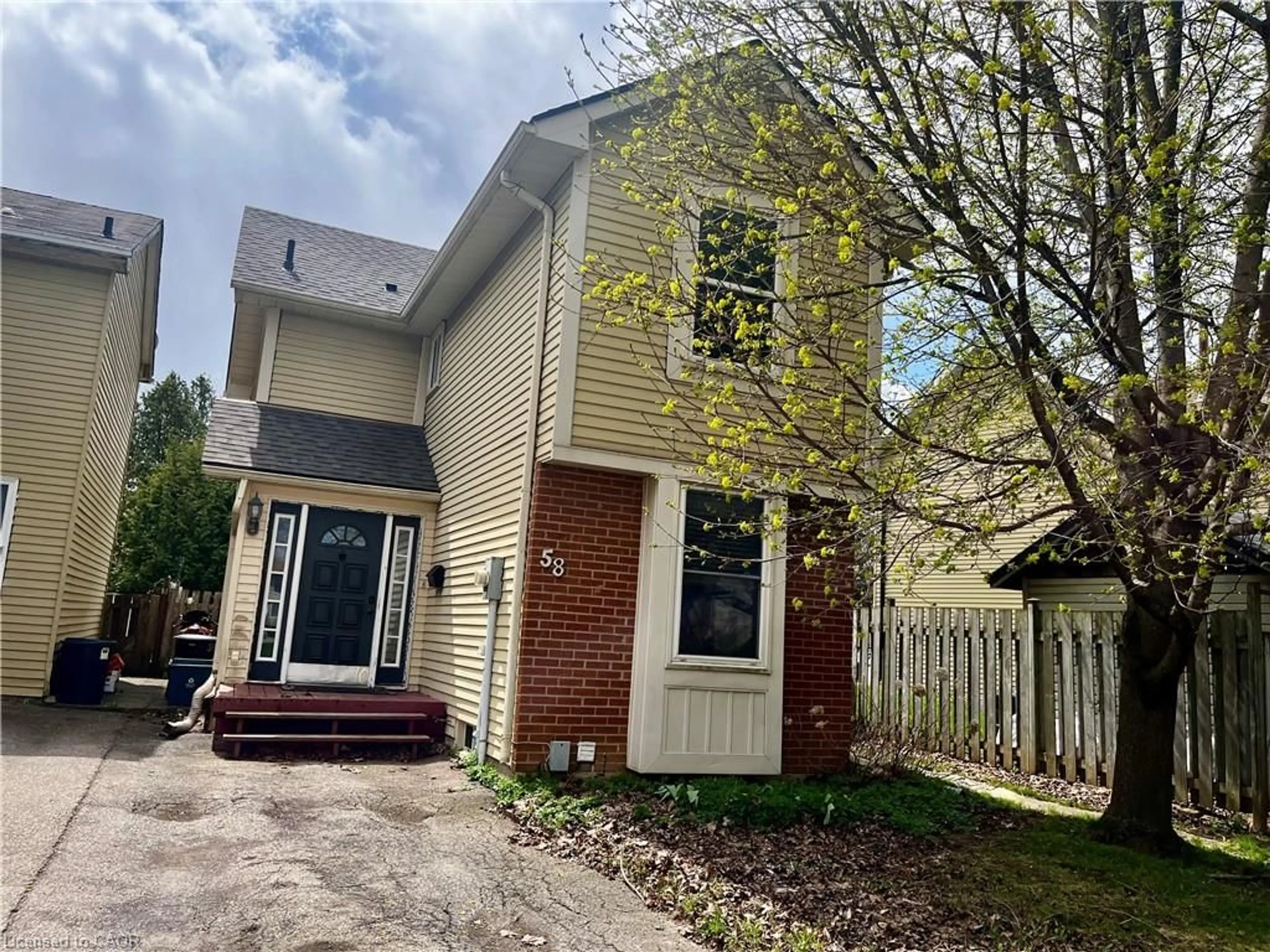 Home with vinyl exterior material, street for 58 Enfield Cres, Brantford Ontario N3P 1B2