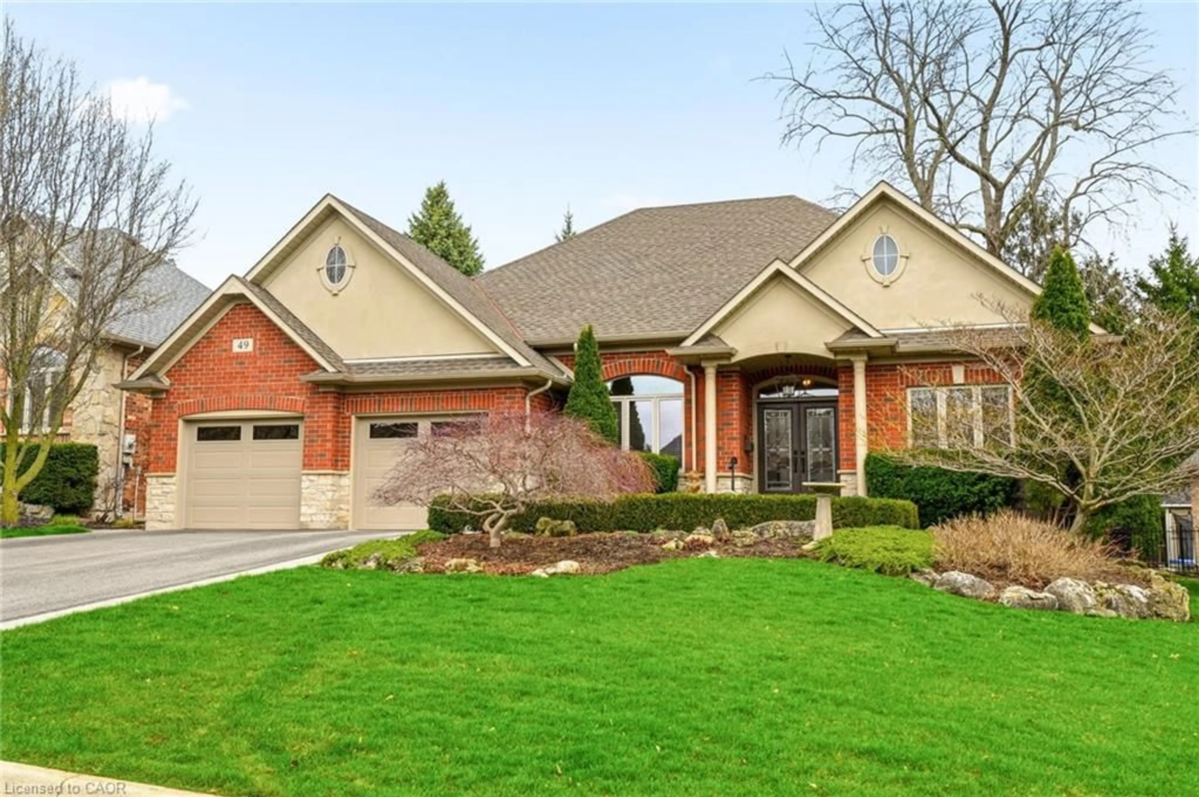 Home with brick exterior material, street for 49 Rockcliffe Rd, Waterdown Ontario L9H 7H5