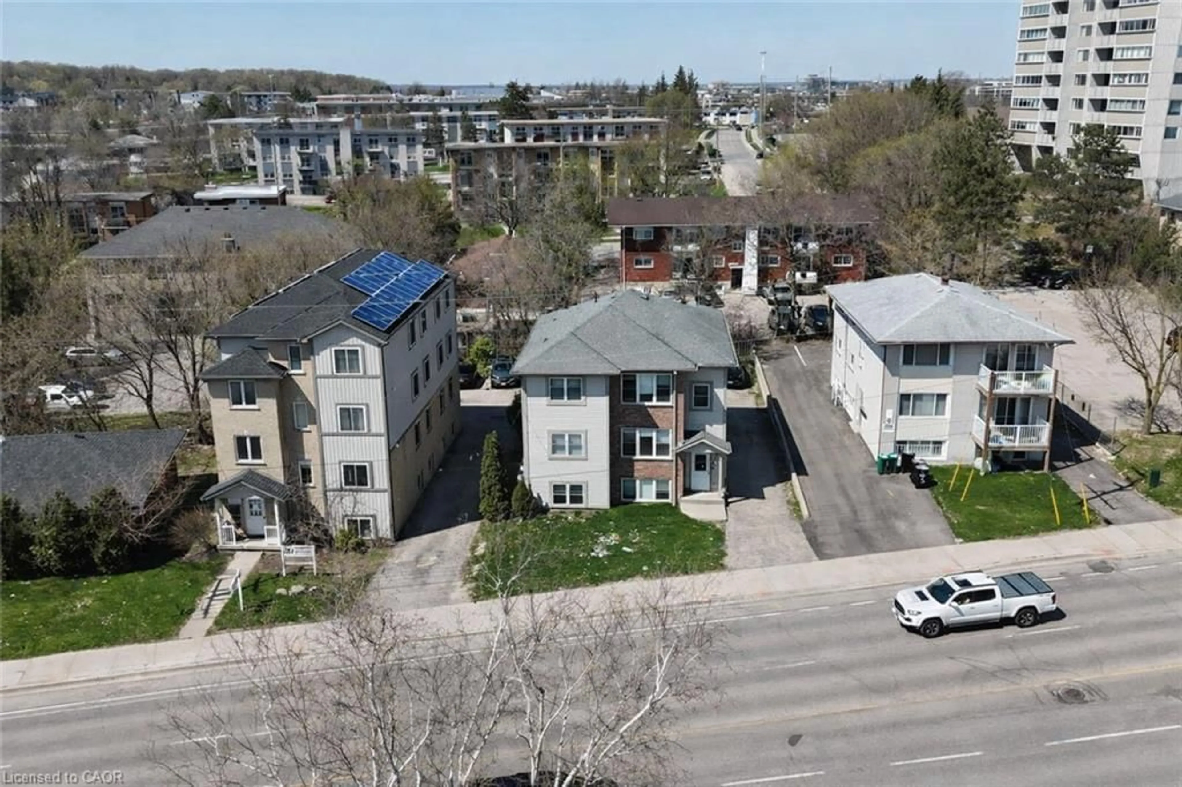 A pic from outside/outdoor area/front of a property/back of a property/a pic from drone, city buildings view from balcony for 16 Columbia St, Waterloo Ontario N2L 3K3