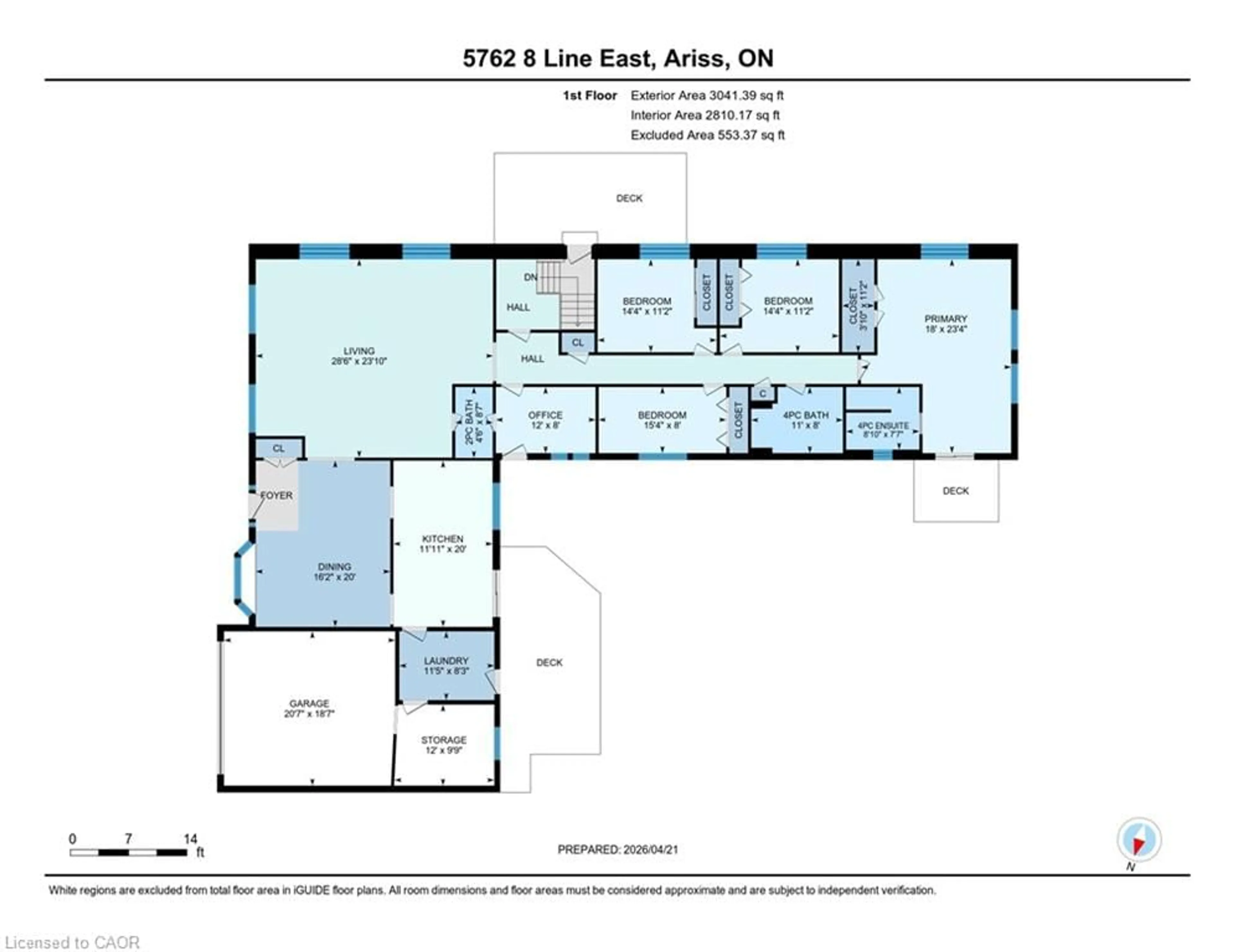 Floor plan for 5762 8th Line, Ariss Ontario N0B 1B0