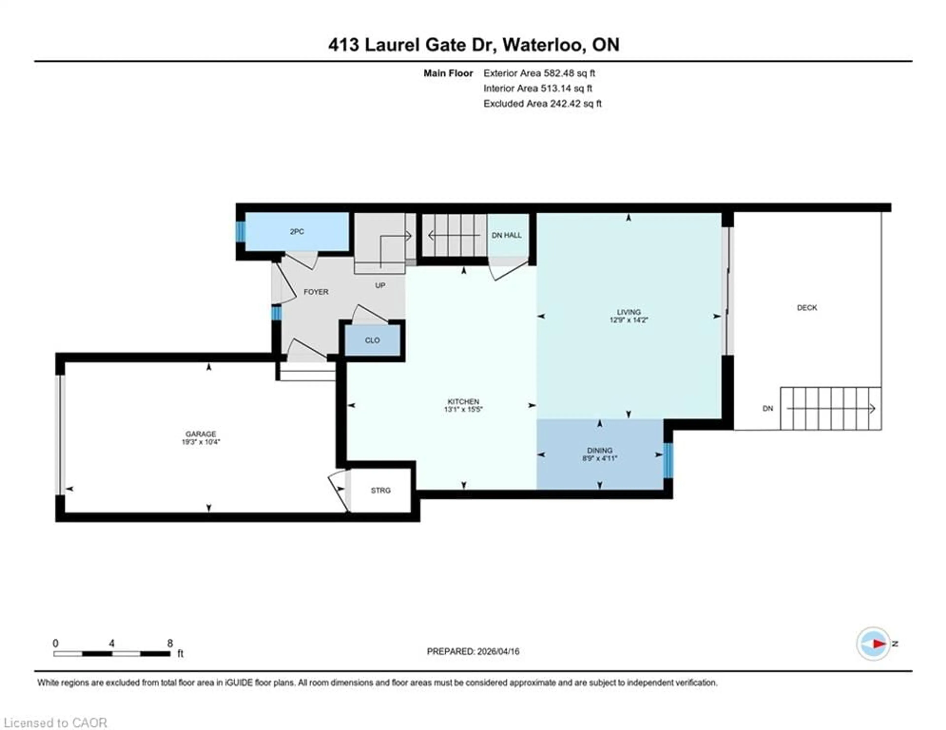 Floor plan for 413 Laurel Gate Dr, Waterloo Ontario N2T 2S6