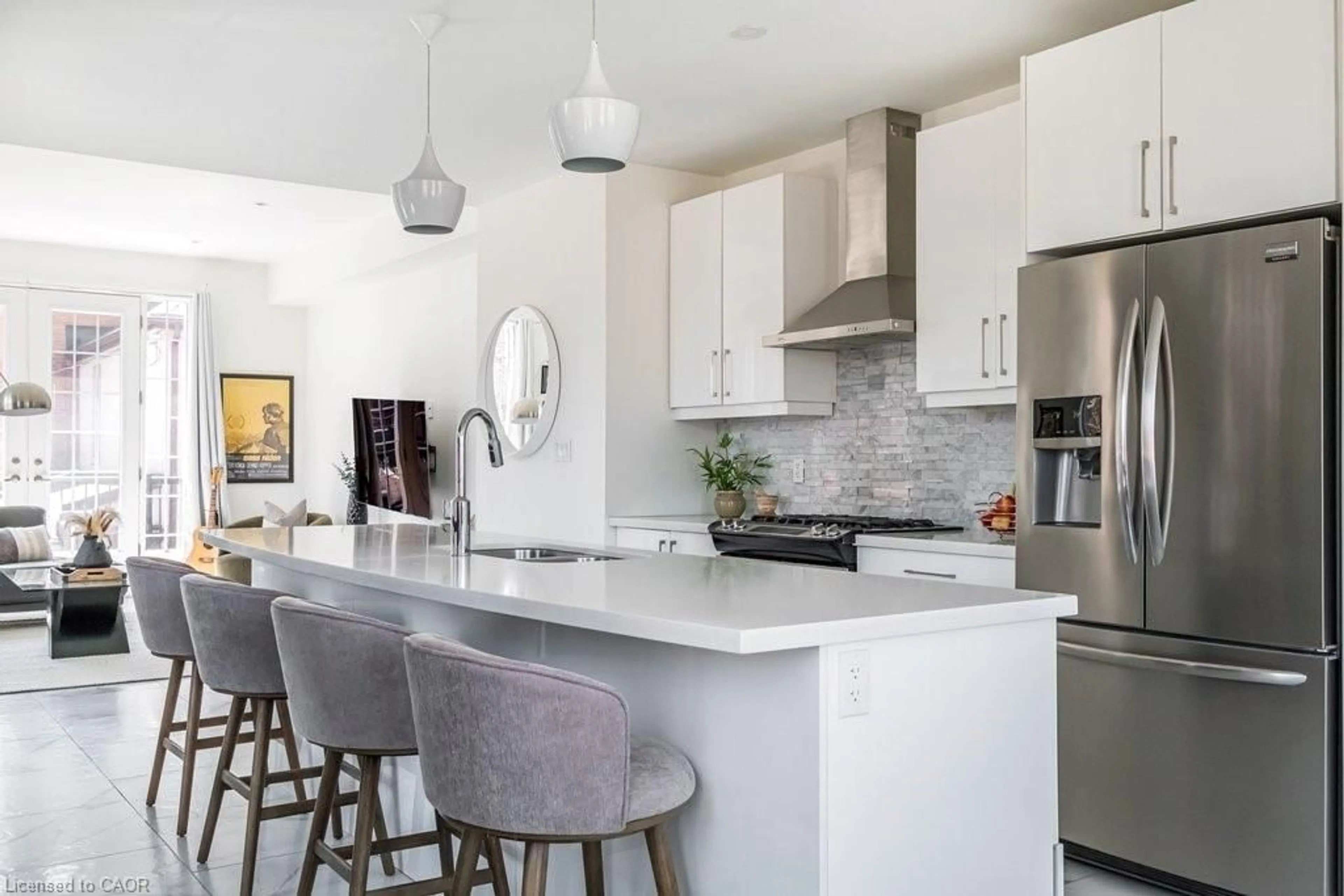 Contemporary kitchen, ceramic/tile floor for 96 Augusta St, Hamilton Ontario L8N 1R2
