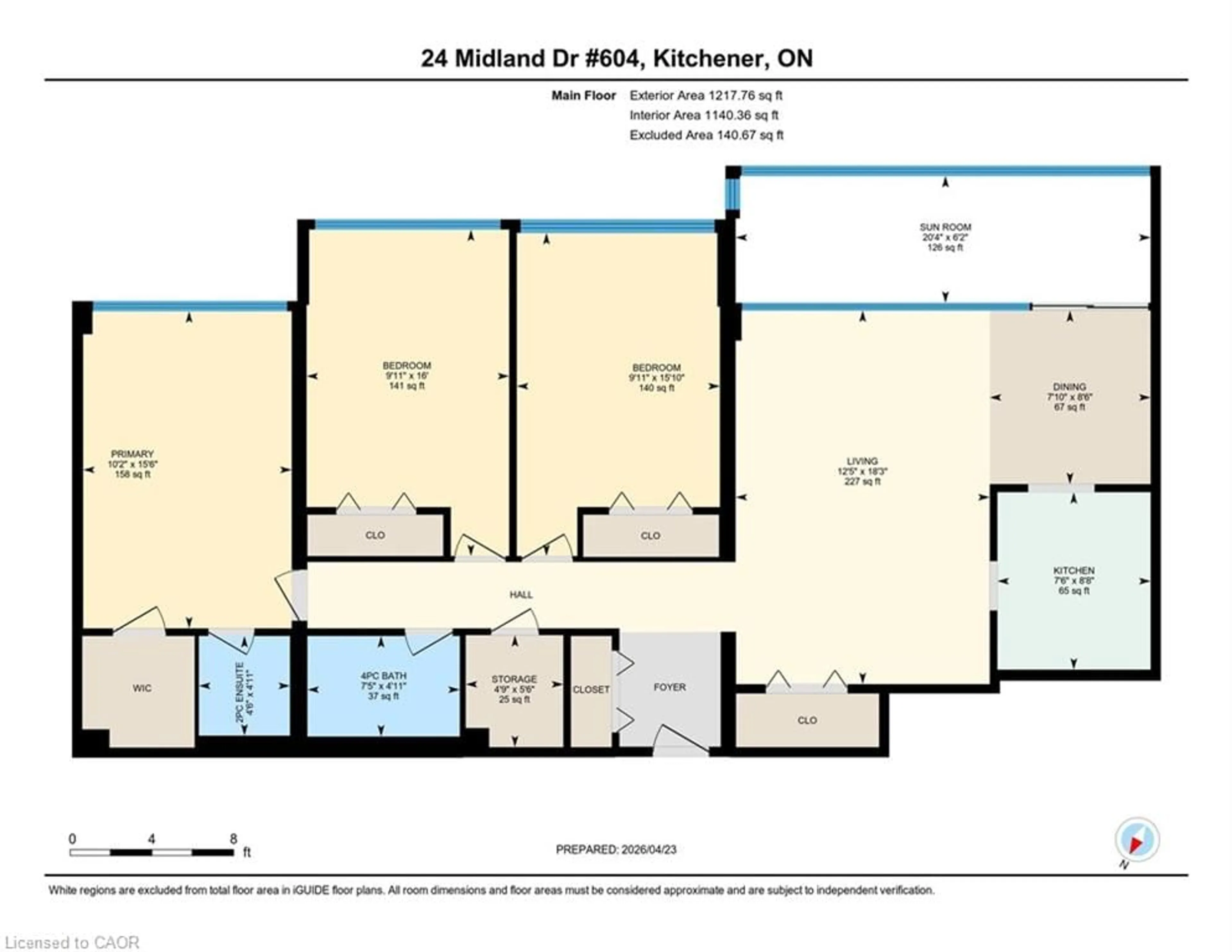Floor plan for 24 Midland Dr #604, Kitchener Ontario N2A 2A8