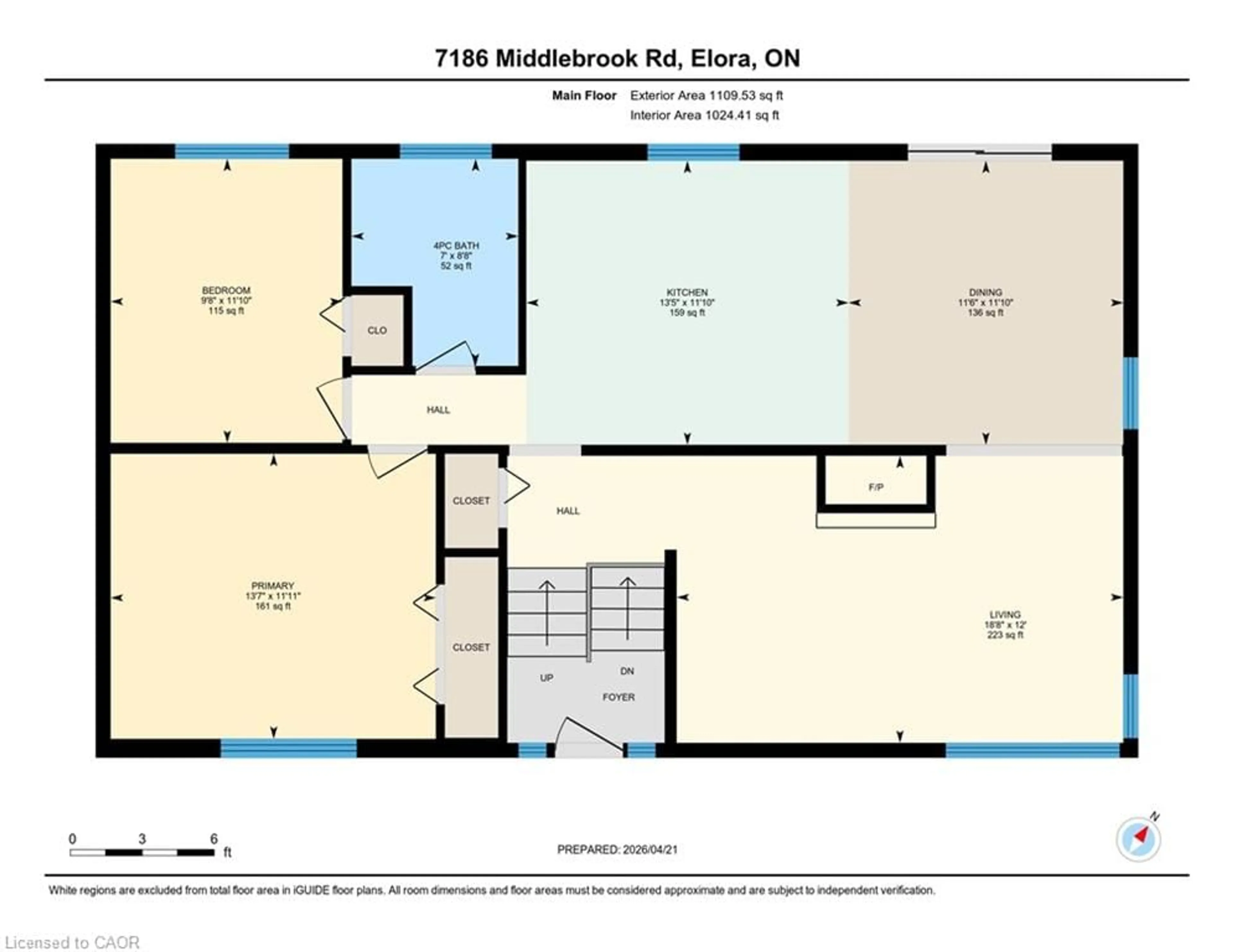 Floor plan for 7186 Middlebrook Rd, Elora Ontario N0B 1S0
