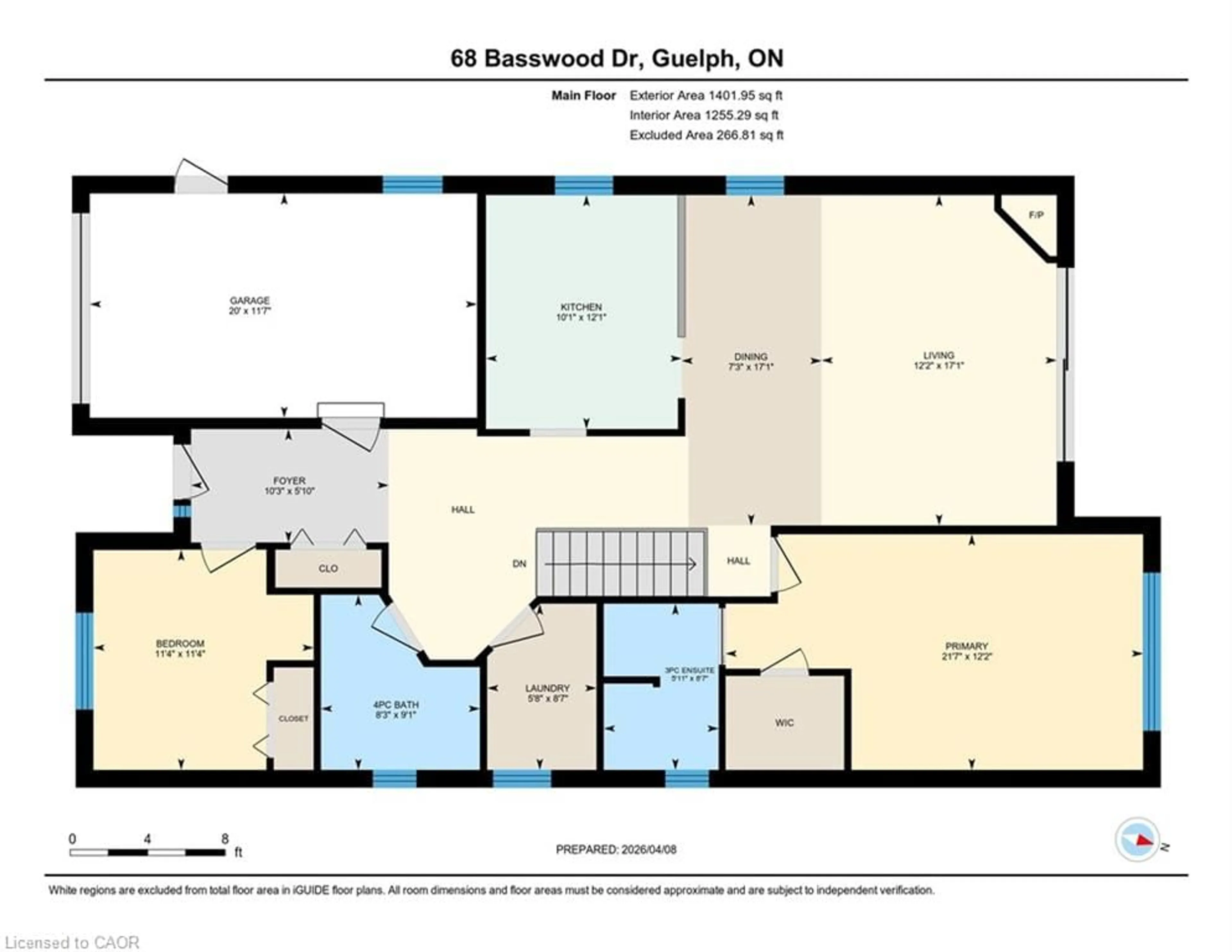 Floor plan for 68 Basswood Dr, Guelph Ontario N1G 4X7