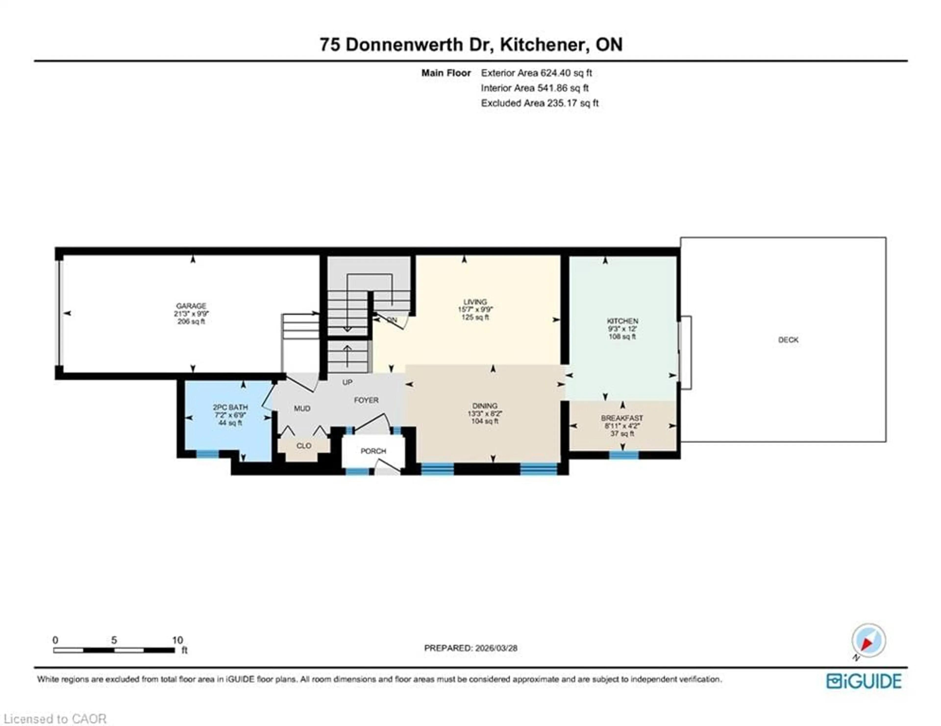 Floor plan for 75 Donnenwerth Dr, Kitchener Ontario N2E 3W6
