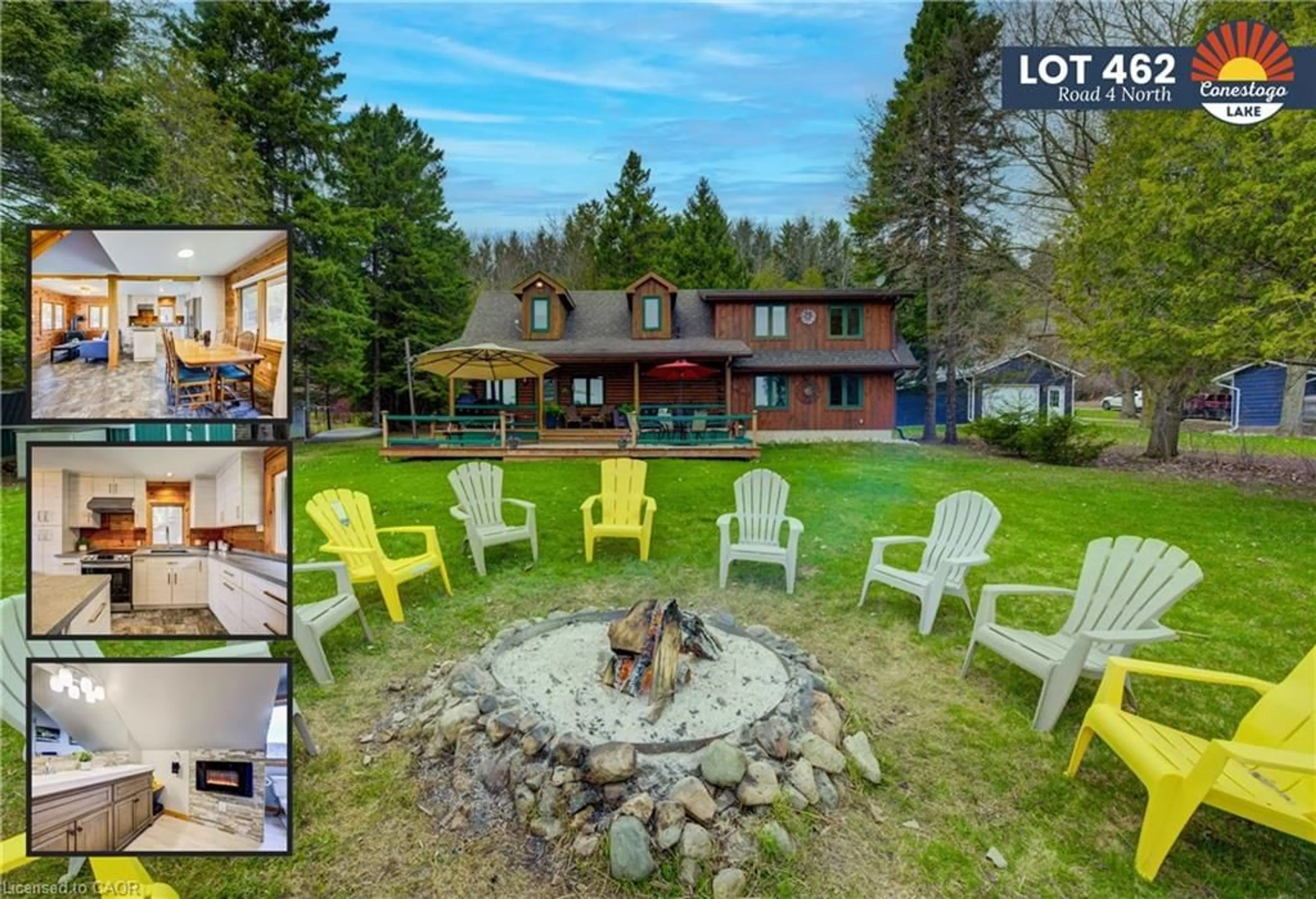 A pic from outside/outdoor area/front of a property/back of a property/a pic from drone, water/lake/river/ocean view for 462 Road 4, Conestogo Lake Ontario N0B 2S0