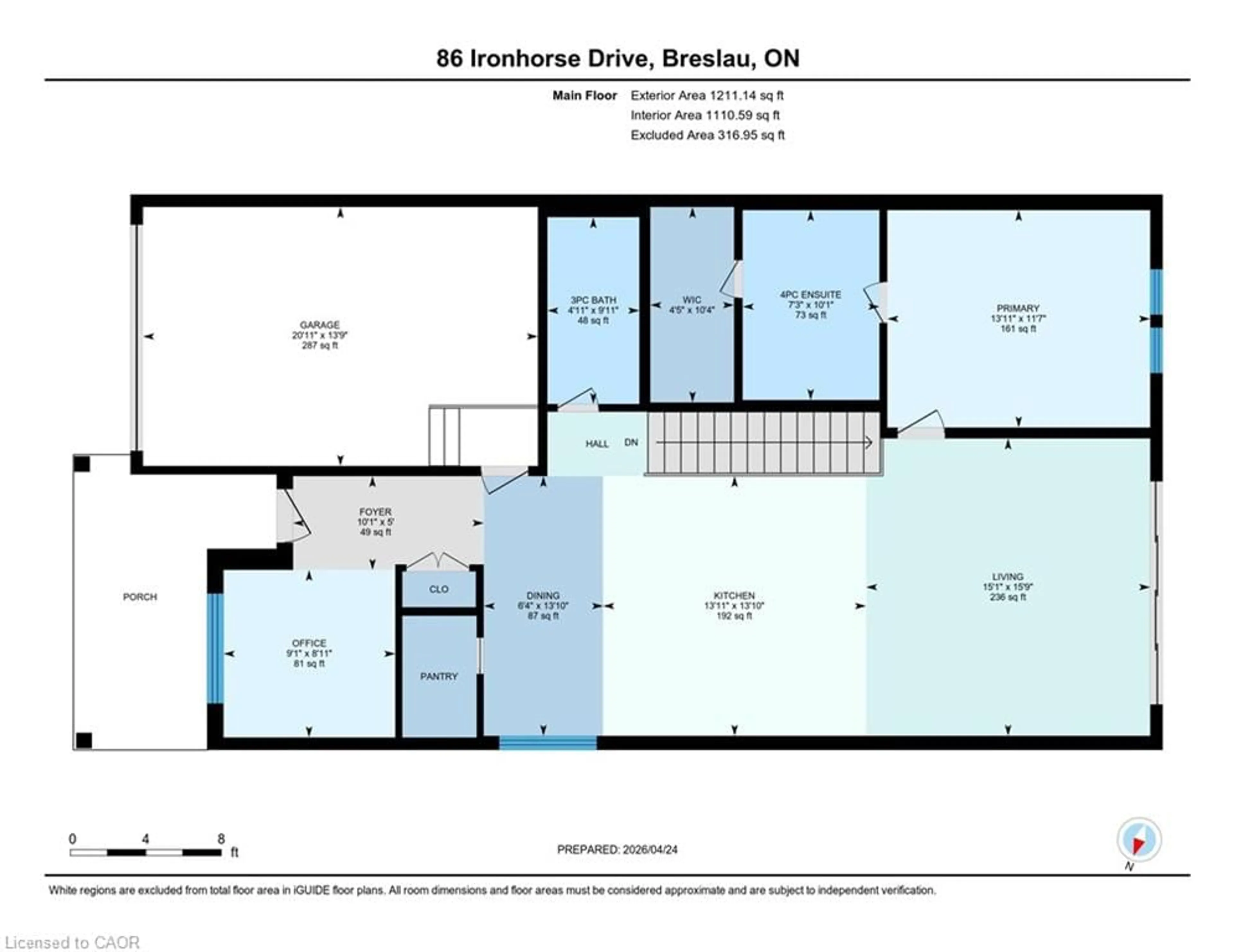 Floor plan for 86 Ironhorse Dr, Breslau Ontario N0B 1M0