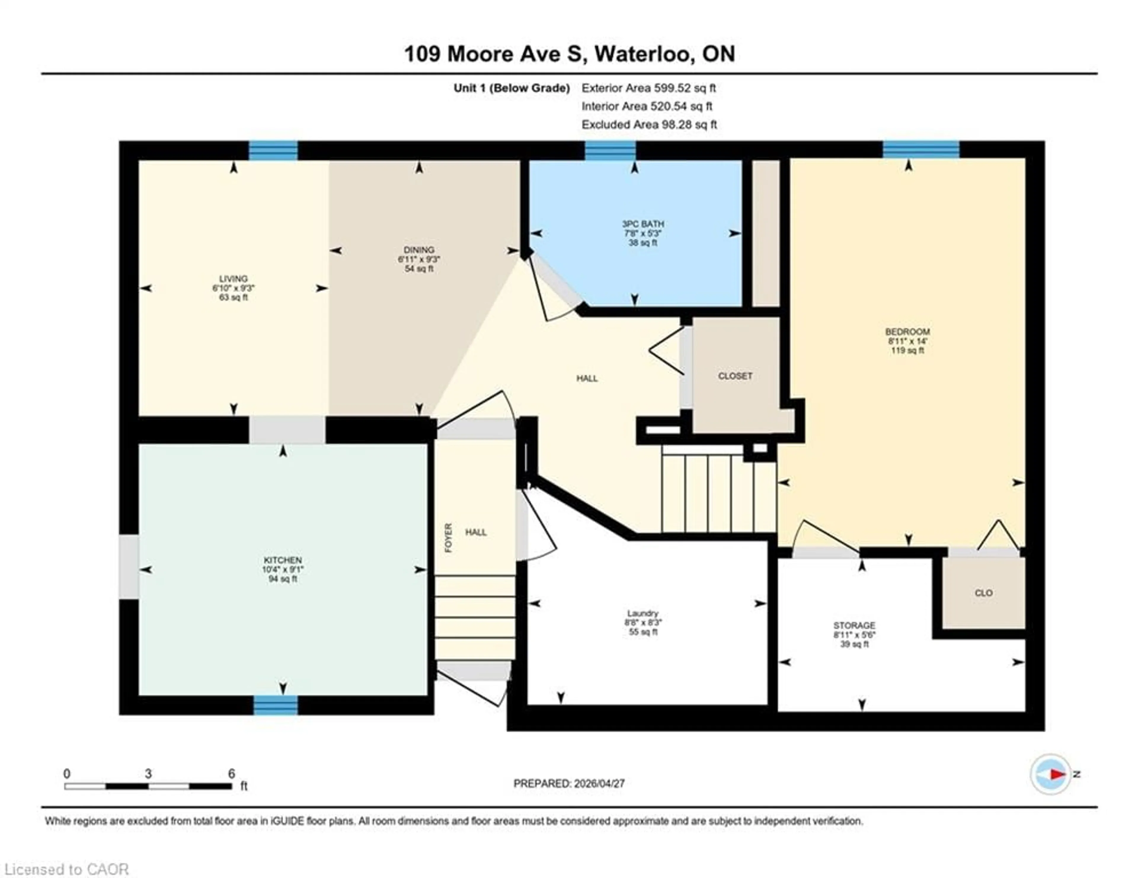 Floor plan for 109 Moore Ave, Waterloo Ontario N2J 1X3
