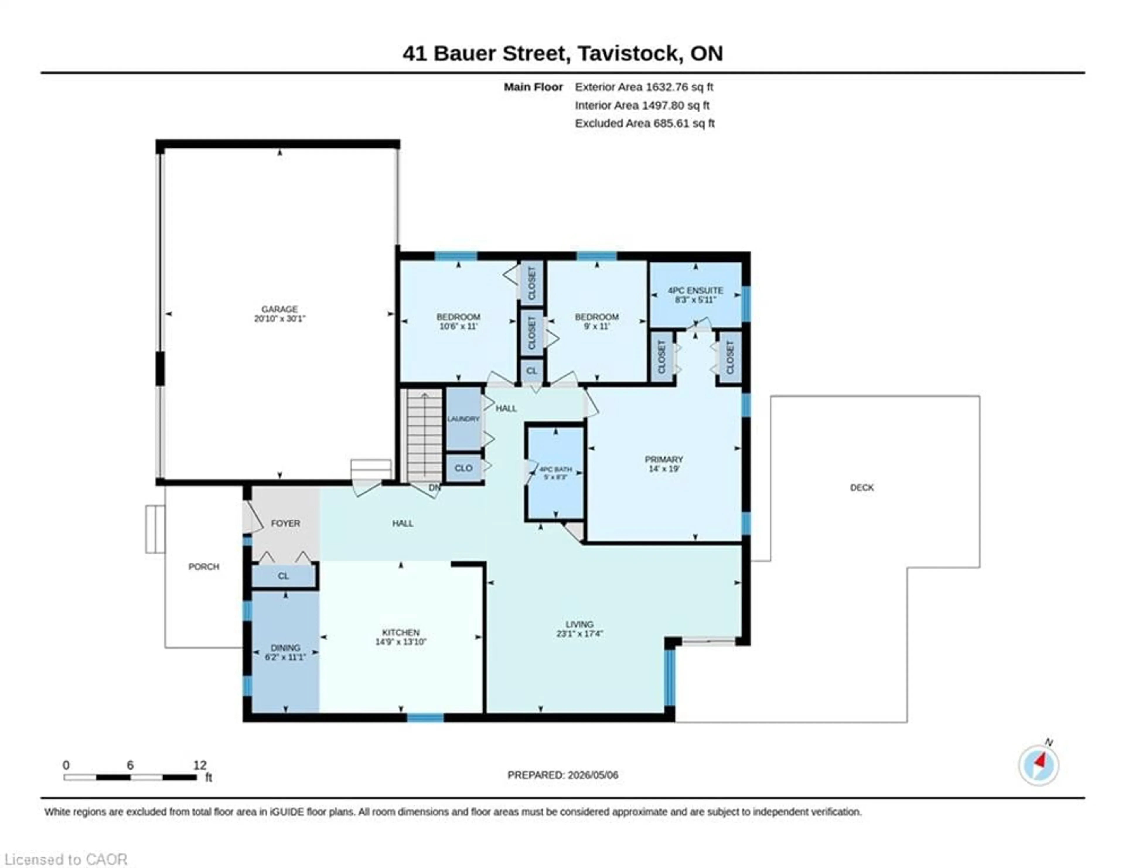 Floor plan for 41 Bauer St, Tavistock Ontario N0B 2R0
