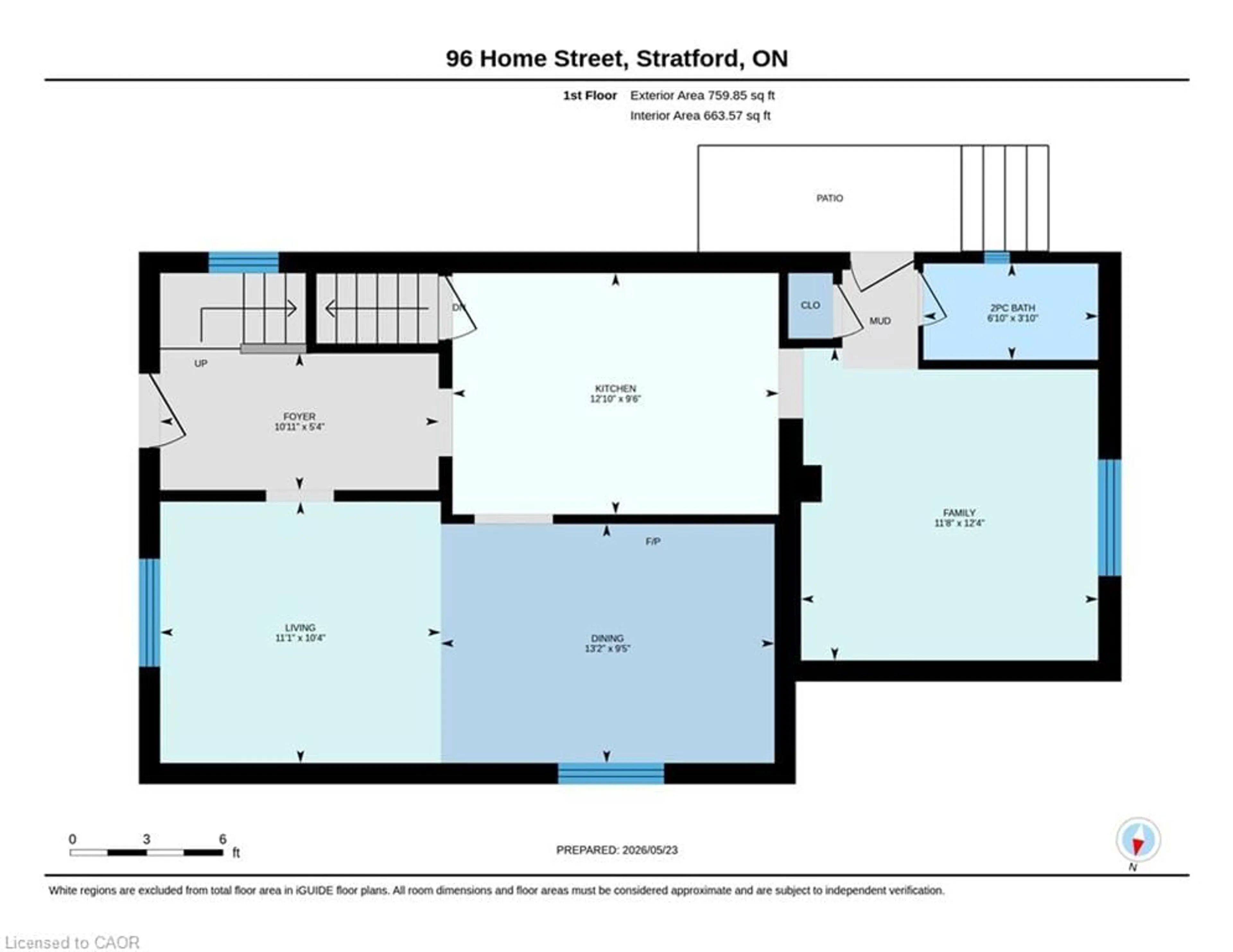 Floor plan for 96 Home St, Stratford Ontario N5A 1Z7