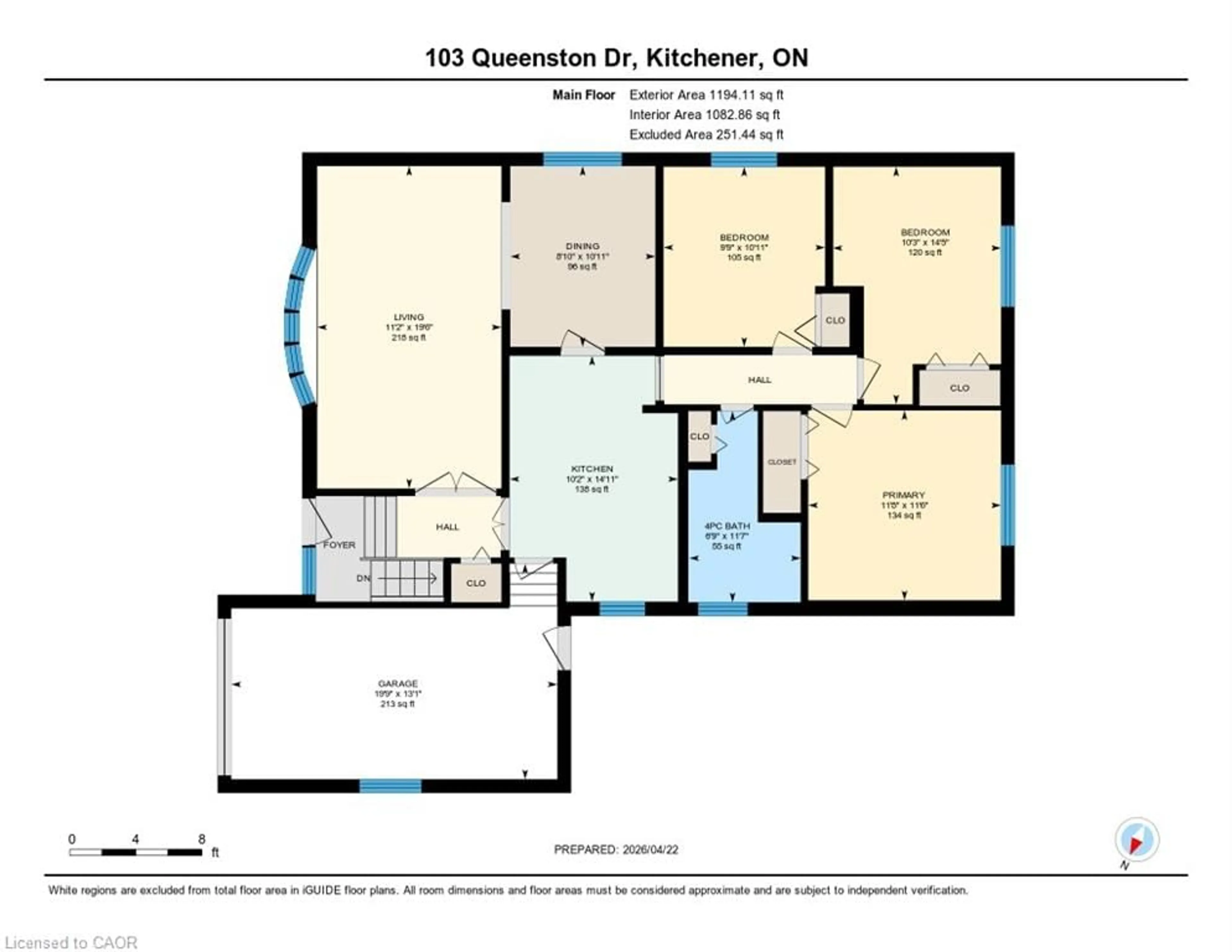 Floor plan for 103 Queenston Dr, Kitchener Ontario N2B 2V2