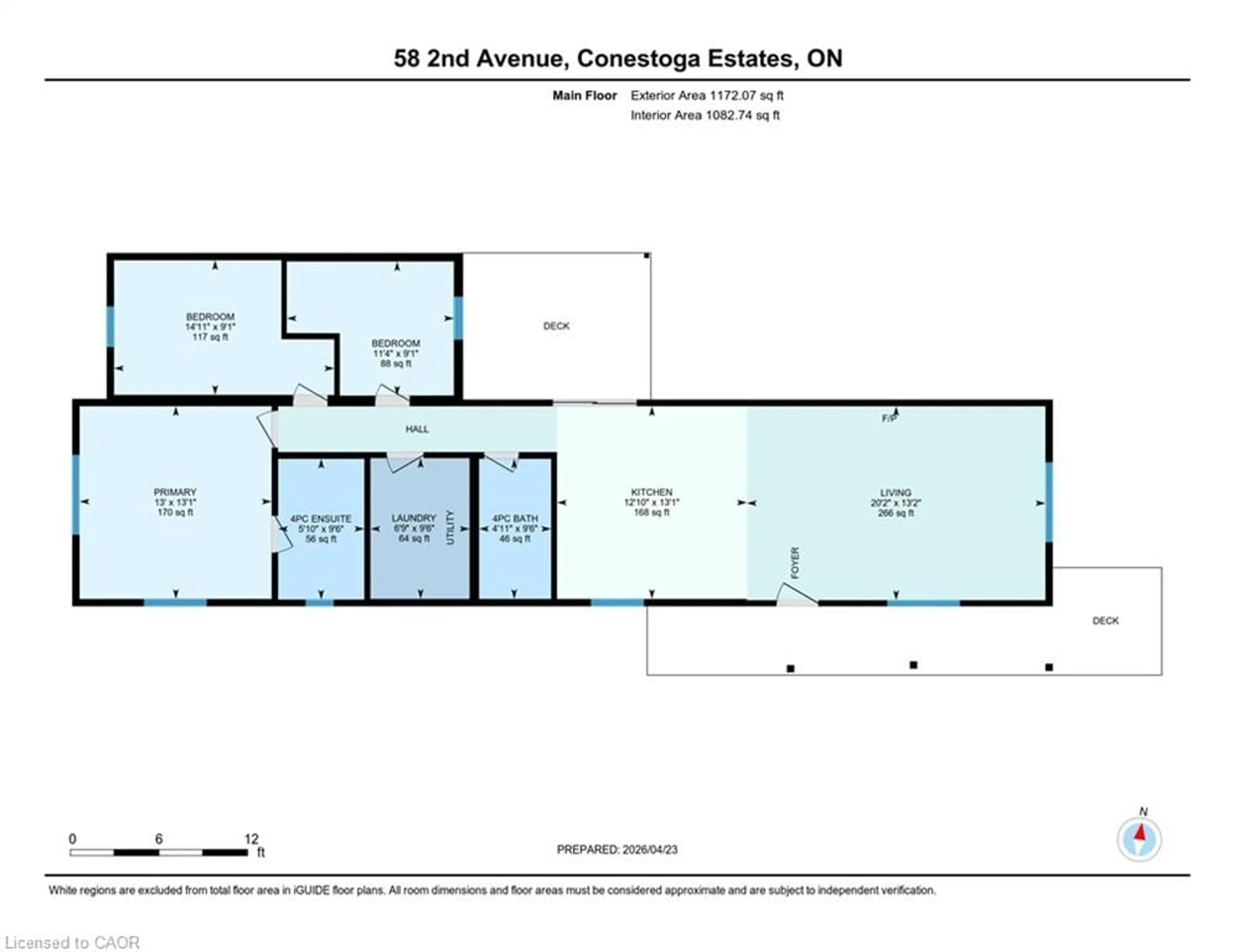 Floor plan for 8773 Concession Road 9 #58 2nd Ave, Wellington North Ontario N0G 2K0
