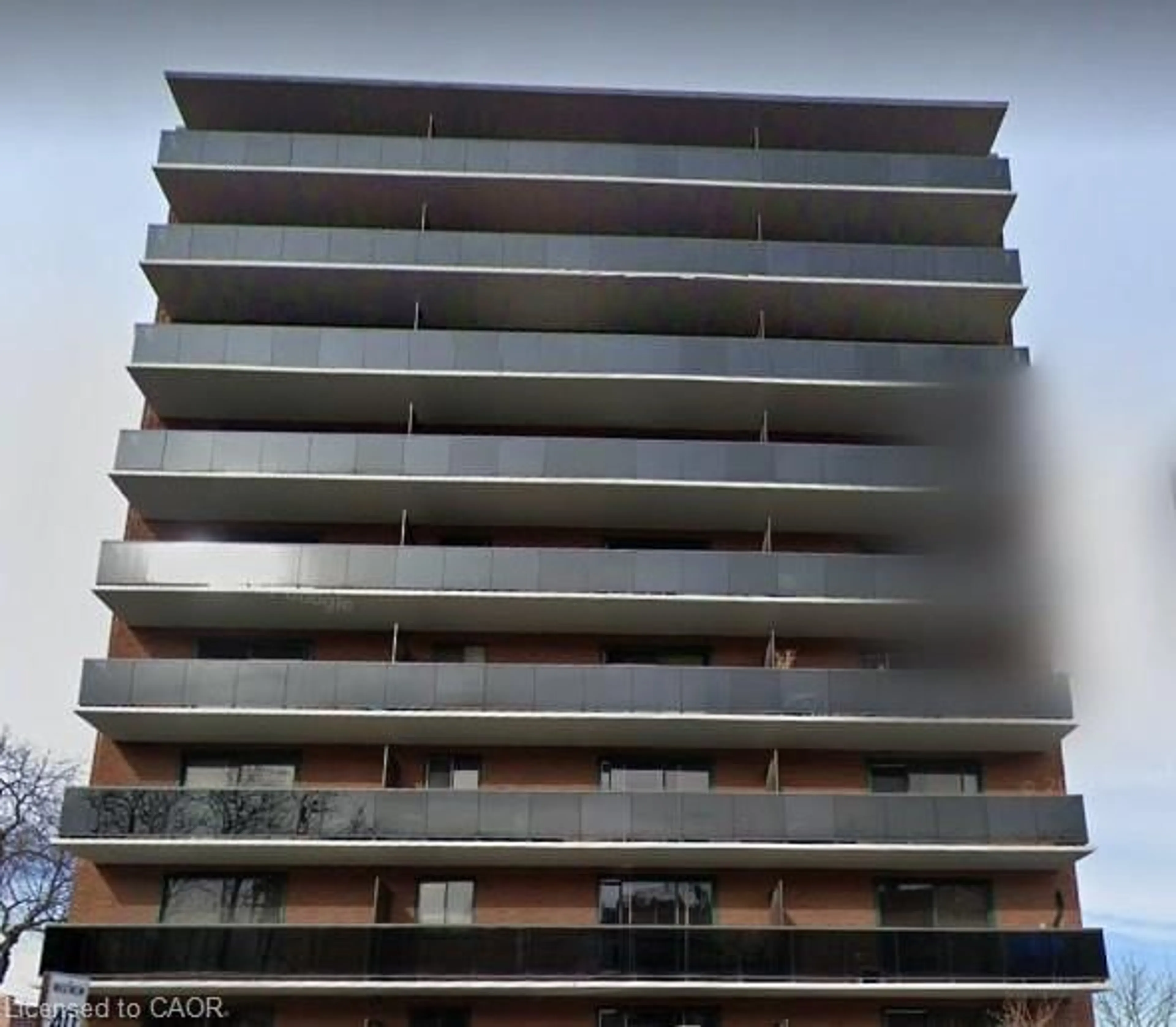 Balcony in the apartment, building for 81 Charlton Ave #904, Hamilton Ontario L8N 1Y7