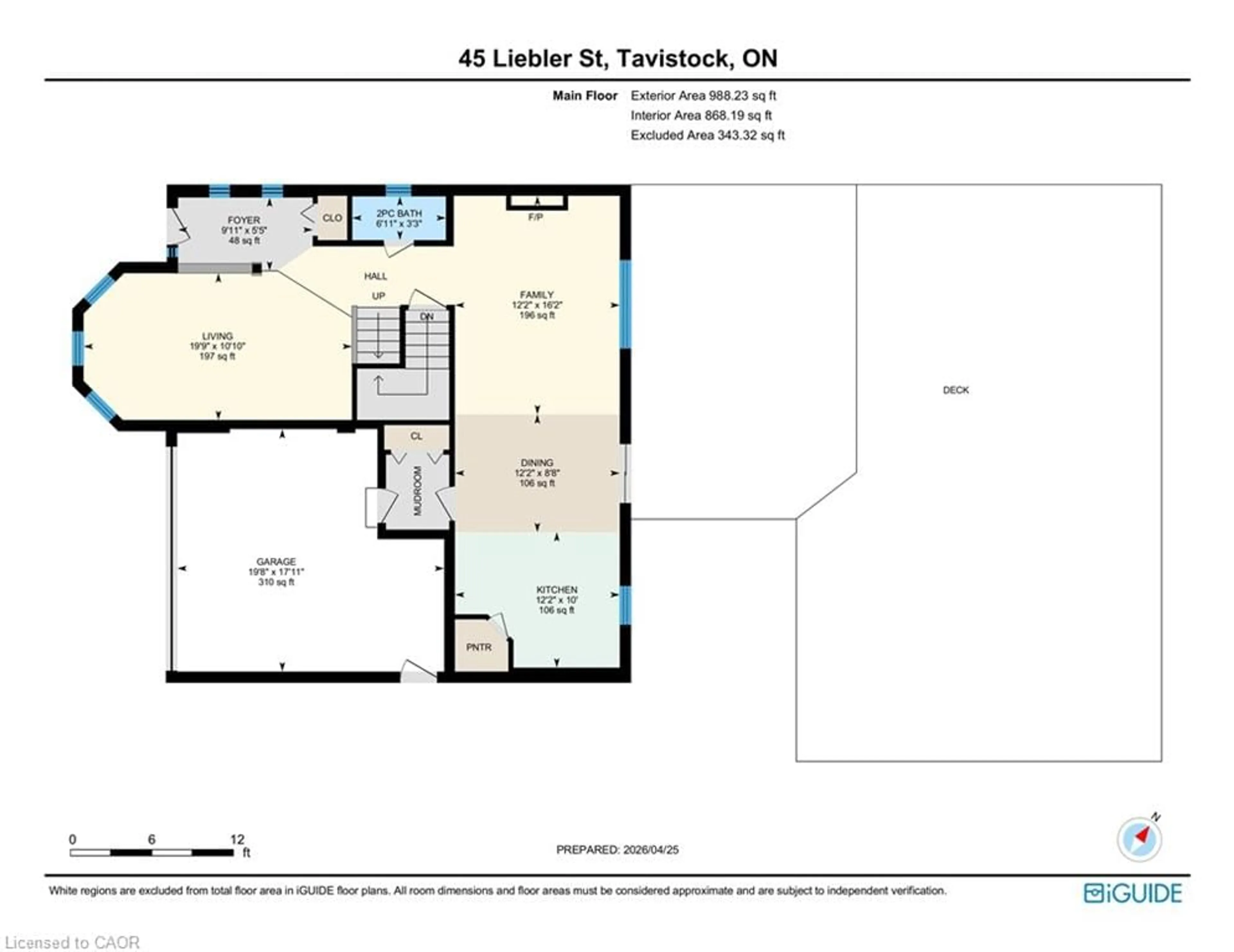 Floor plan for 45 Liebler St, Tavistock Ontario N0B 2R0