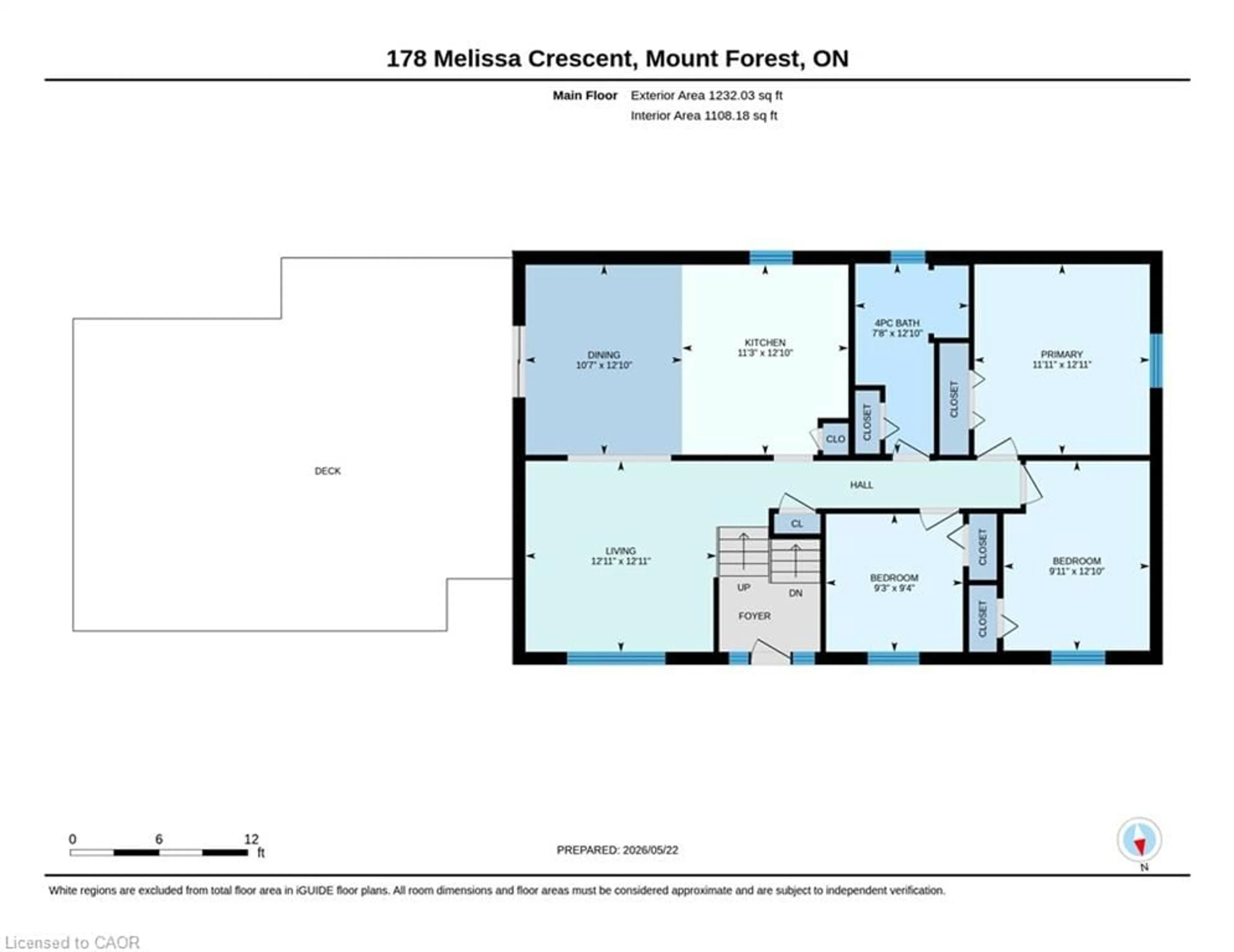 Floor plan for 178 Melissa Cres, Mount Forest Ontario N0G 2L3
