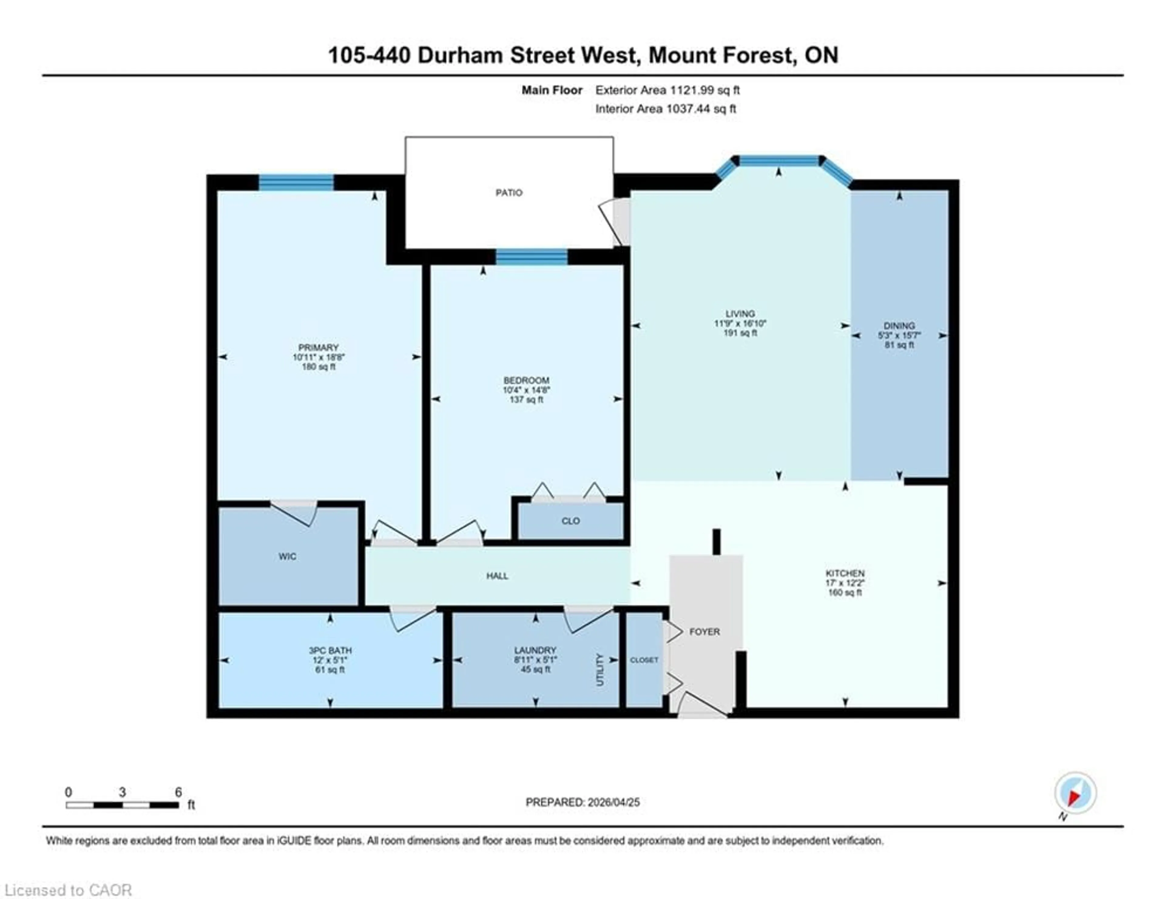Floor plan for 440 Durham St #105, Mount Forest Ontario N0G 2L1
