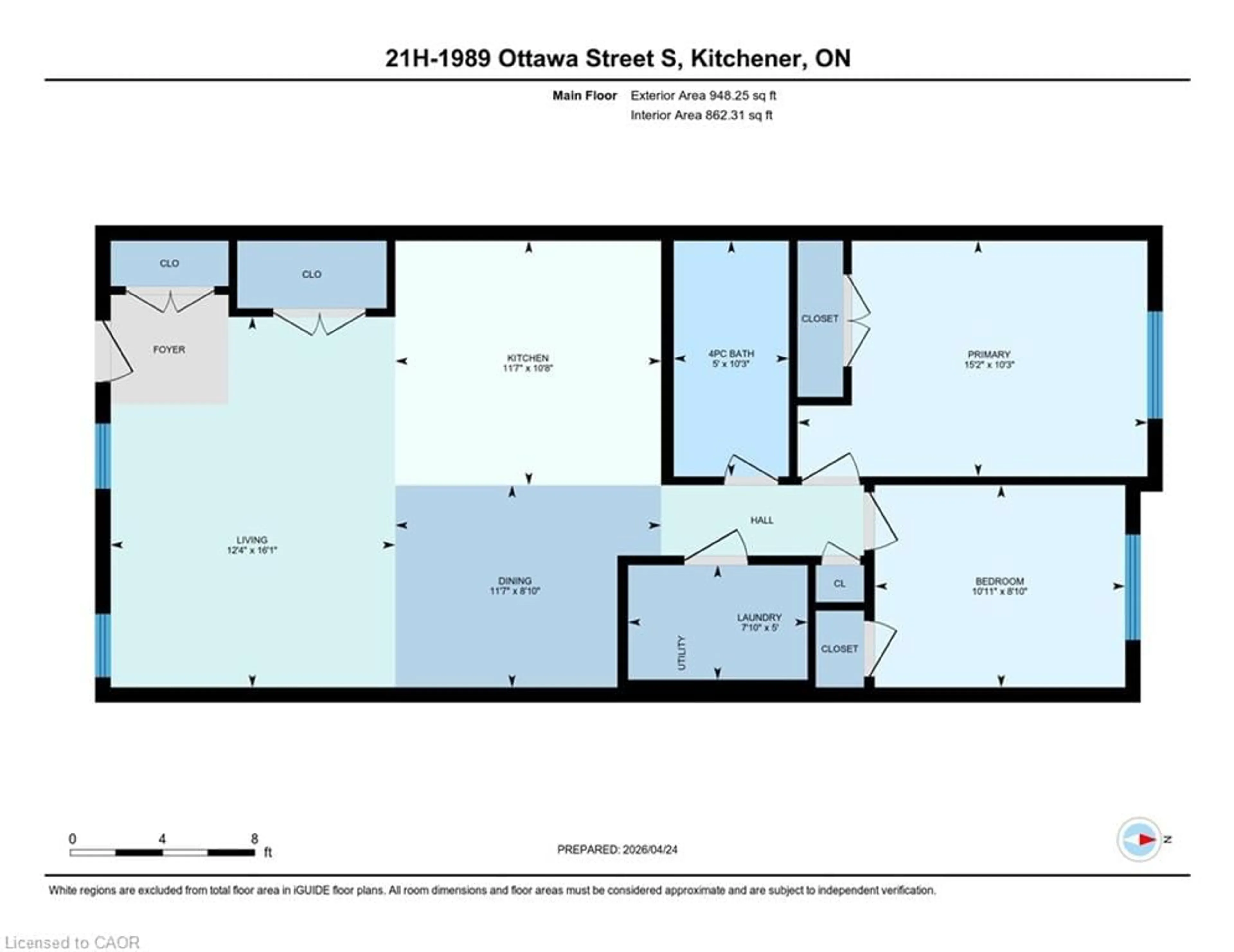 Floor plan for 1989 Ottawa St #21H, Kitchener Ontario N2E 0G7