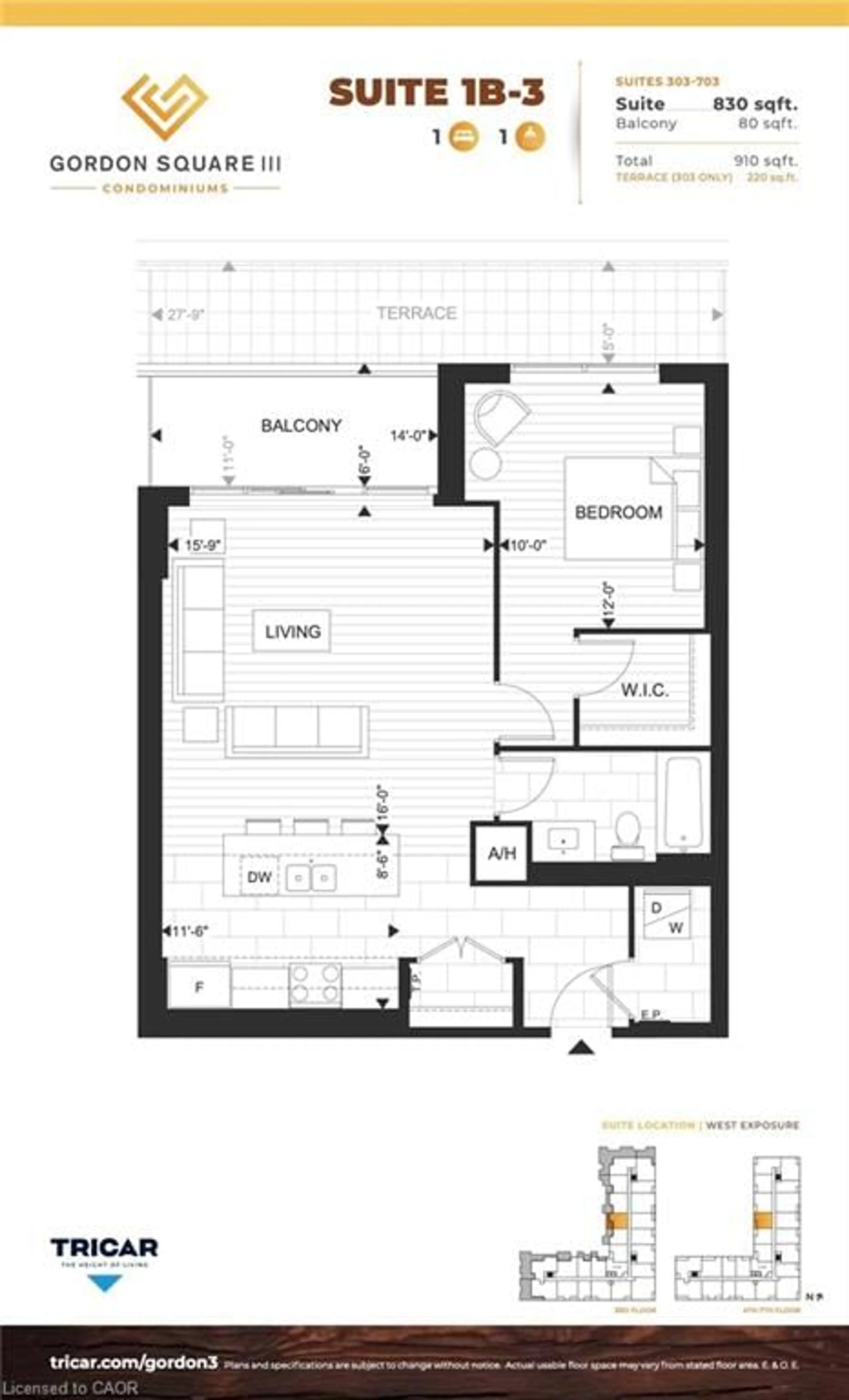 Floor plan for 1882 Gordon St #403, Guelph Ontario N1L 0P6