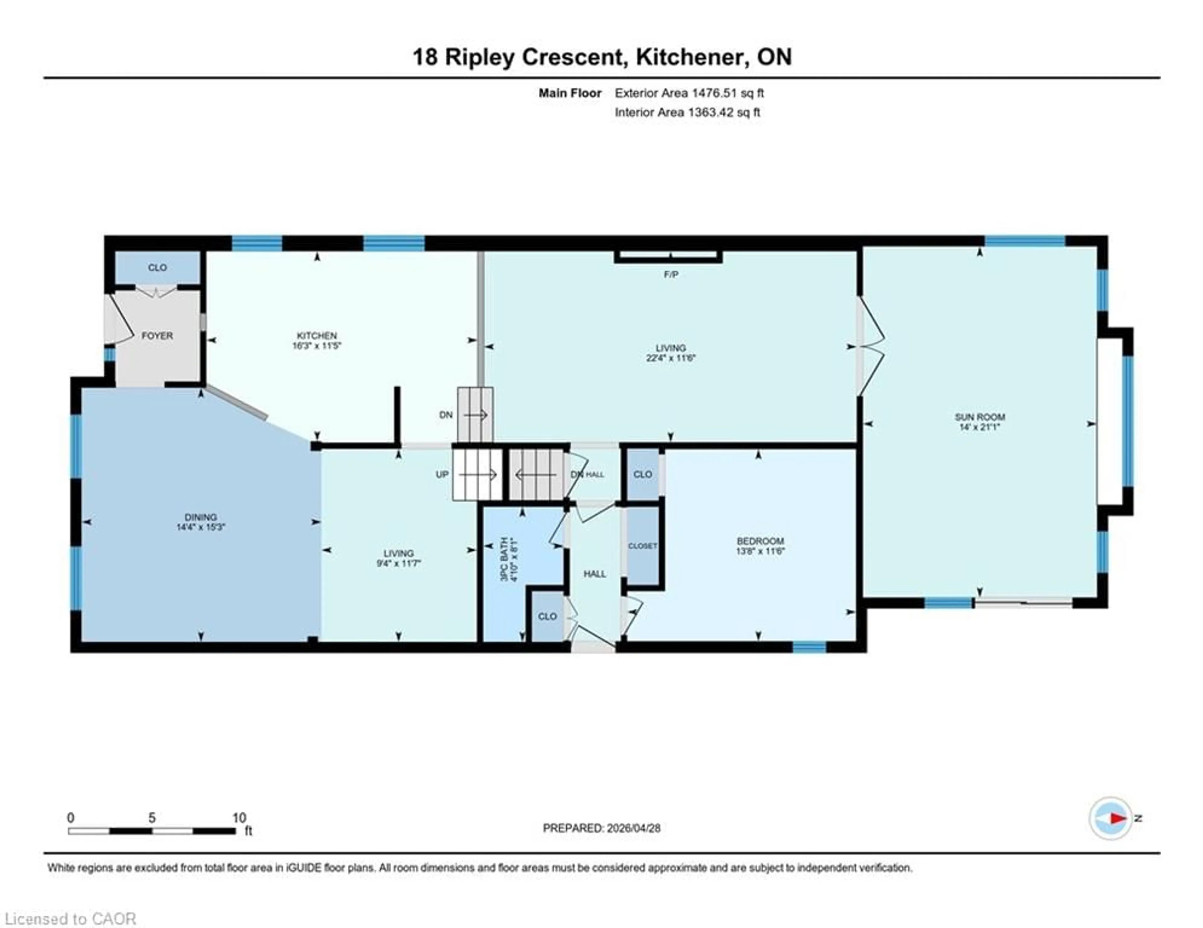 Floor plan for 18 Ripley Cres, Kitchener Ontario N2N 1V4