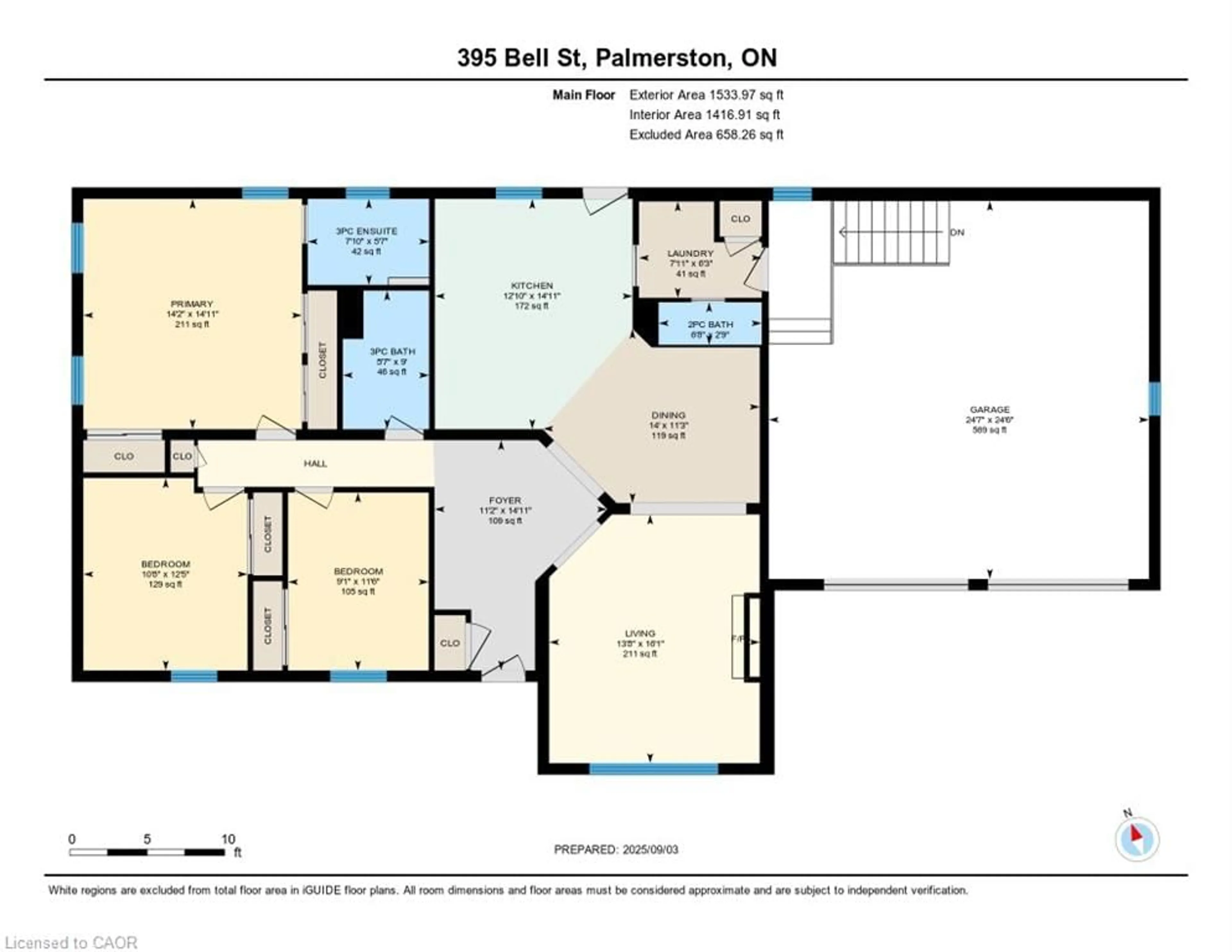 Floor plan for 395 Bell St, Palmerston Ontario N0G 2P0