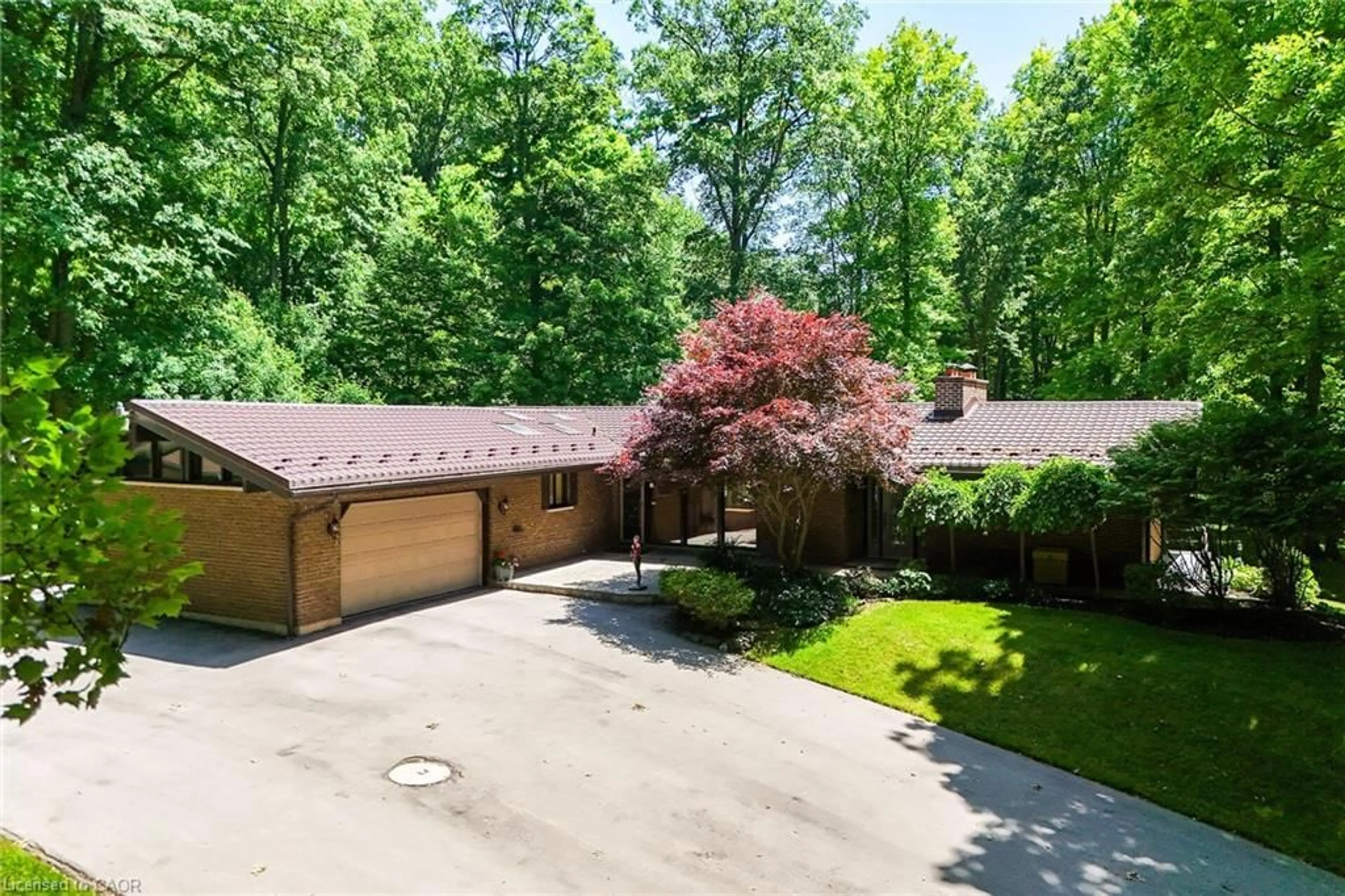 A pic from outside/outdoor area/front of a property/back of a property/a pic from drone, forest/trees view for 280 Mclean School Rd, St. George Ontario N0E 1N0