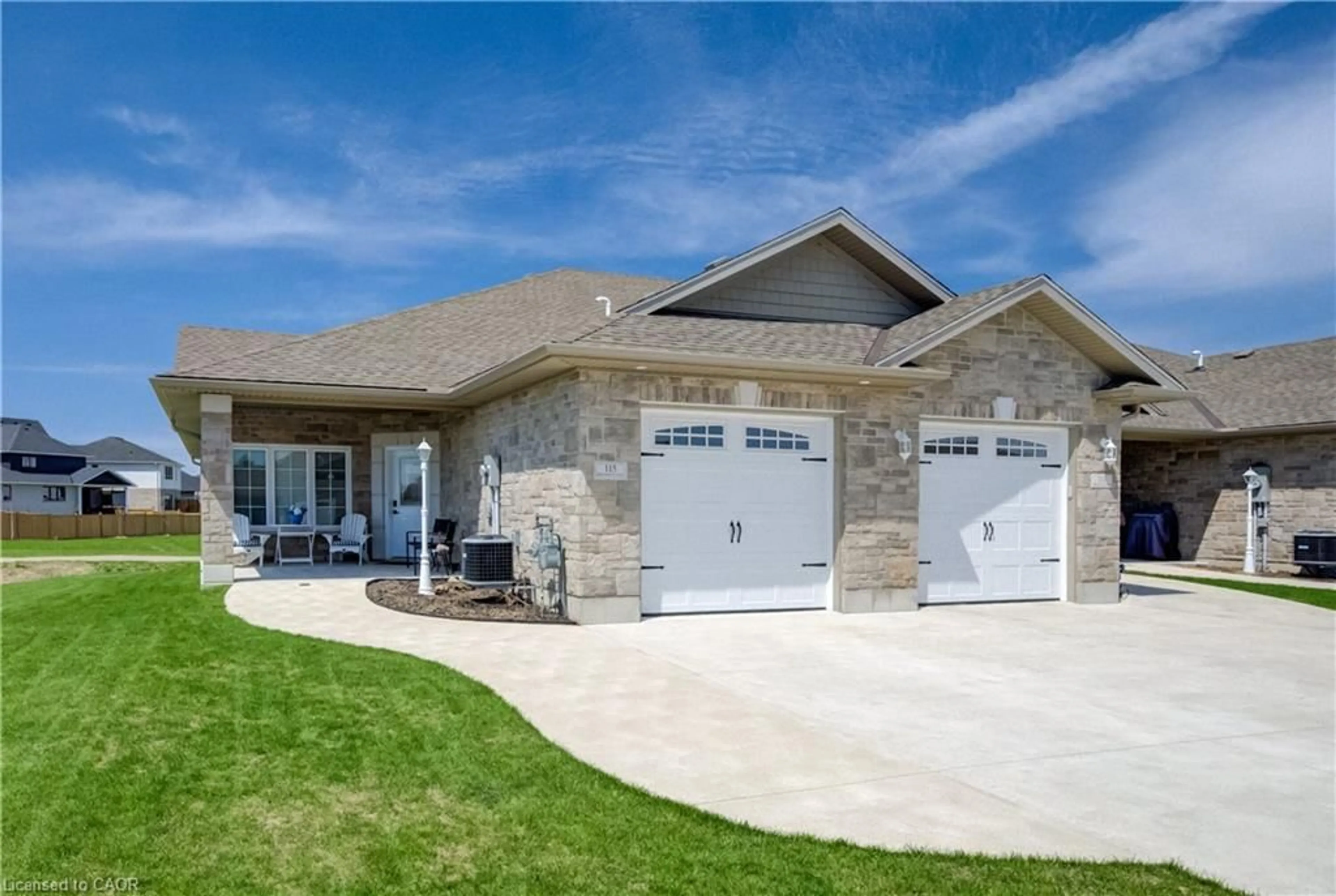 Home with brick exterior material, street for 115 Broomer Cres, Mount Forest Ontario N0G 2L4