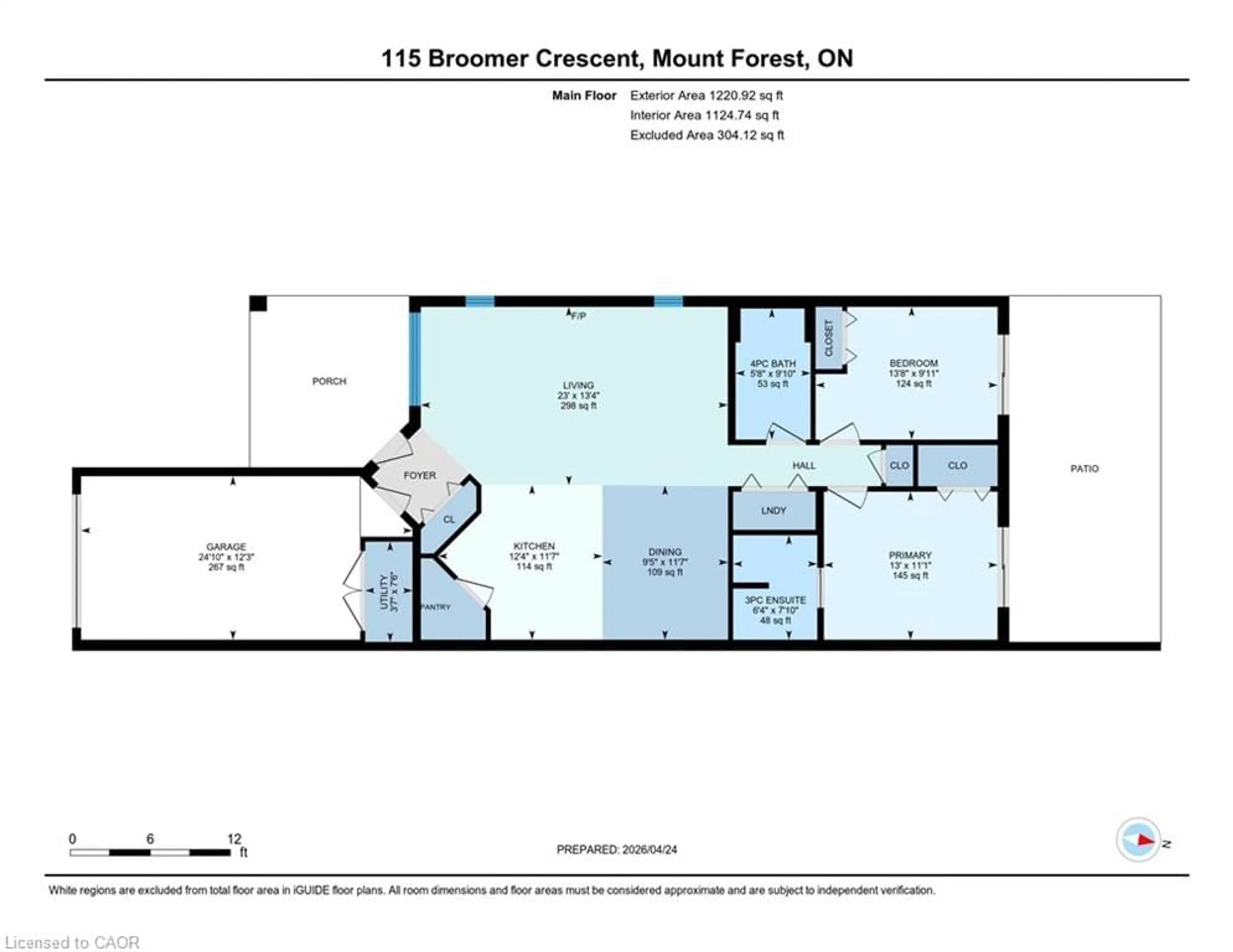 Floor plan for 115 Broomer Cres, Mount Forest Ontario N0G 2L4