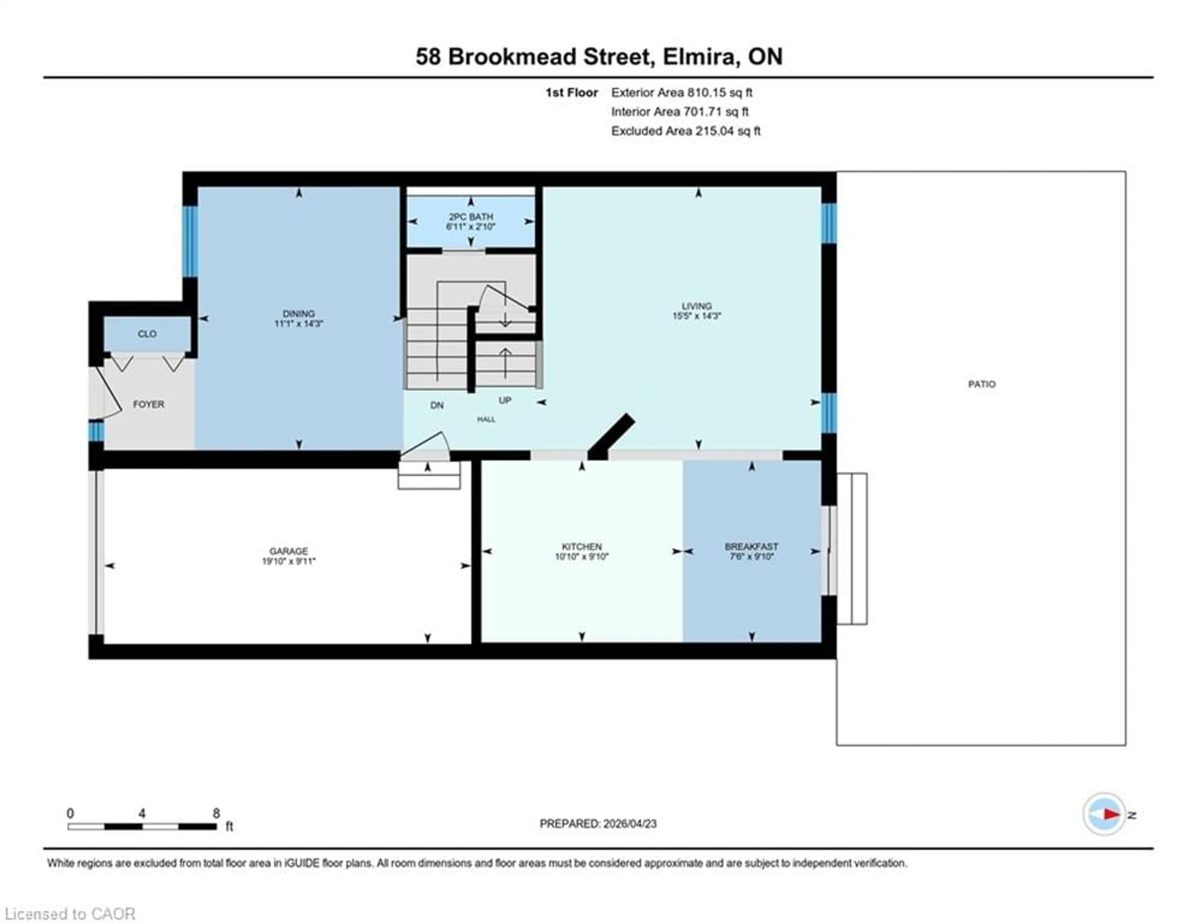 Floor plan for 58 Brookmead St, Elmira Ontario N3B 3L8
