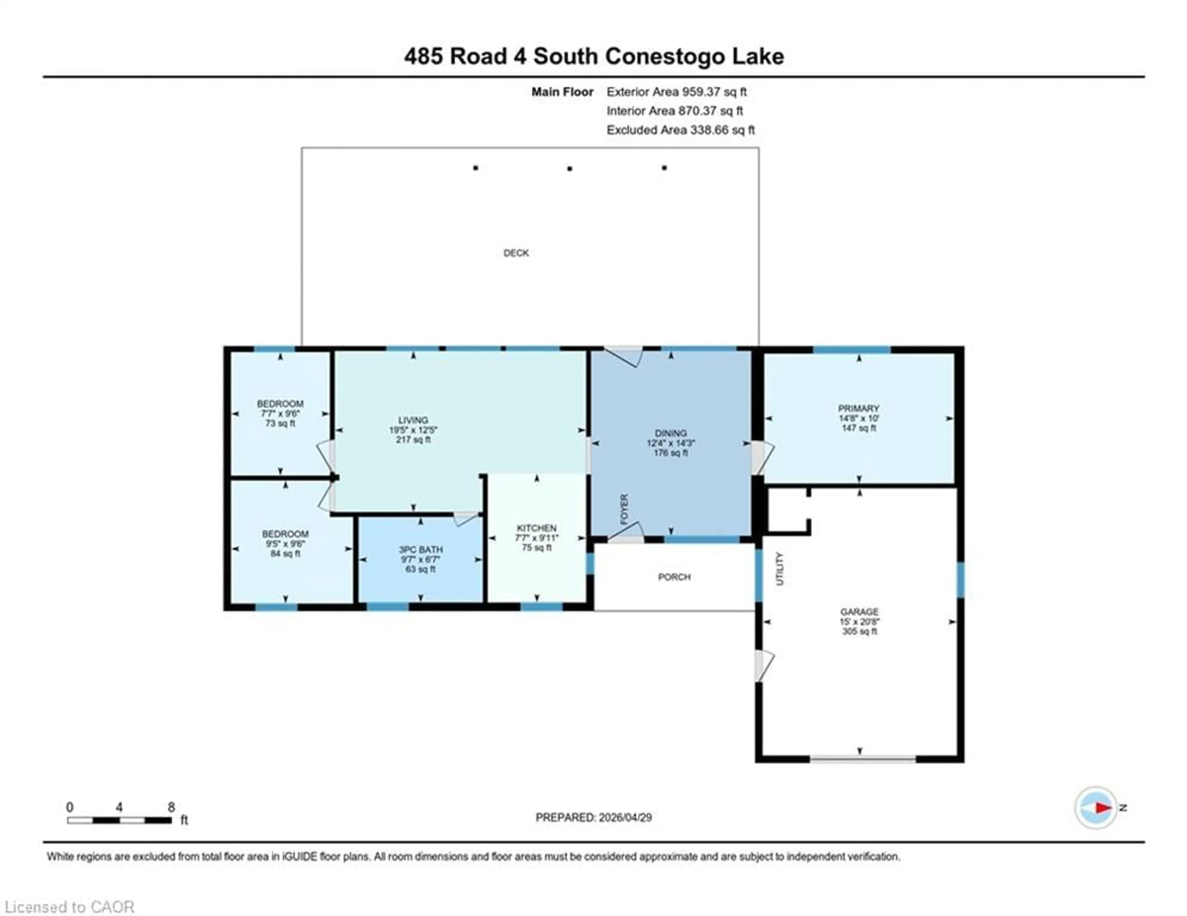 Floor plan for LOT 485 Road 4, Conestogo Lake Ontario N0G 1P0