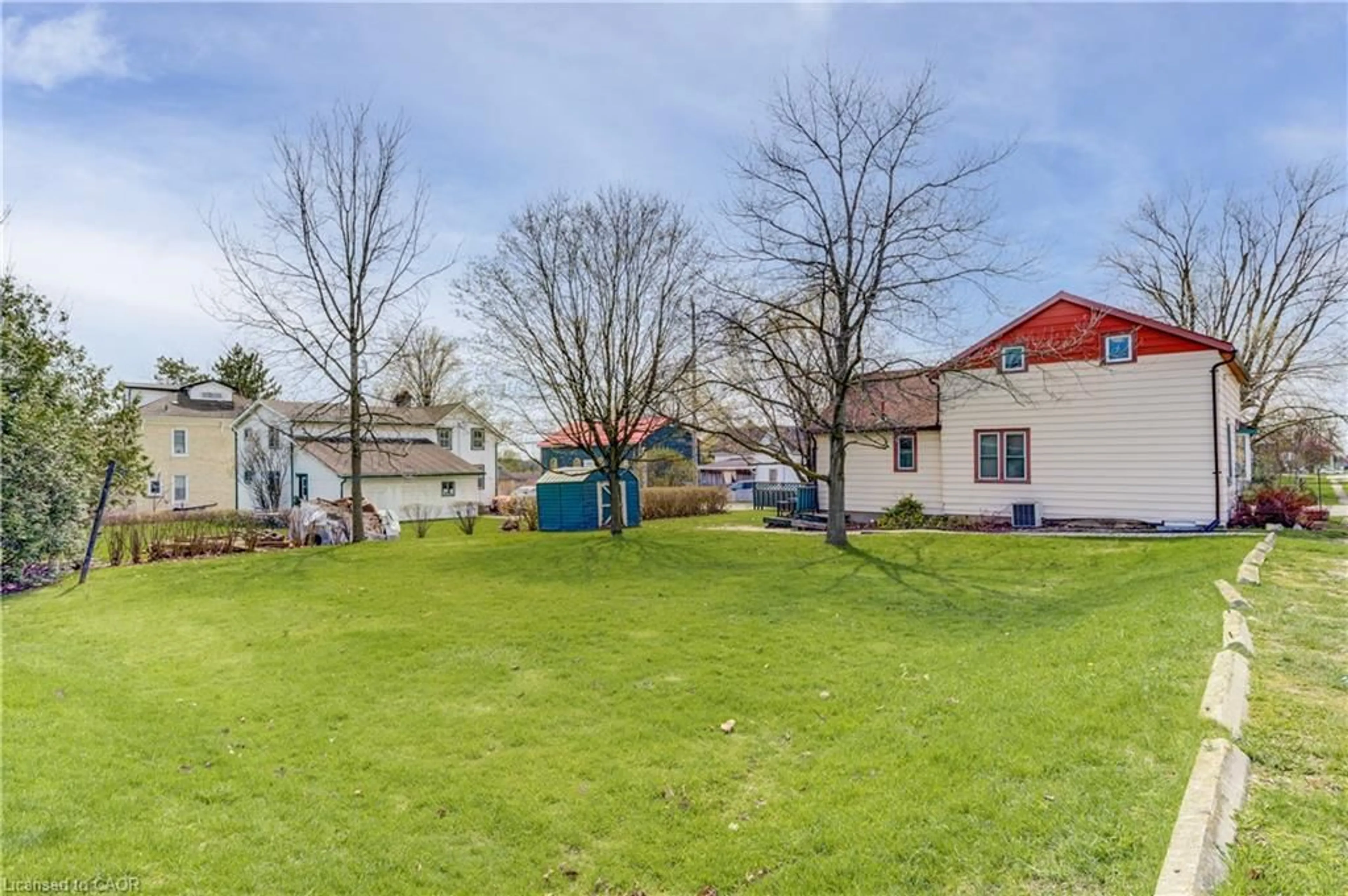 A pic from outside/outdoor area/front of a property/back of a property/a pic from drone, street for 3991 Perth Rd 107 Rd, Shakespeare Ontario N0B 2P0